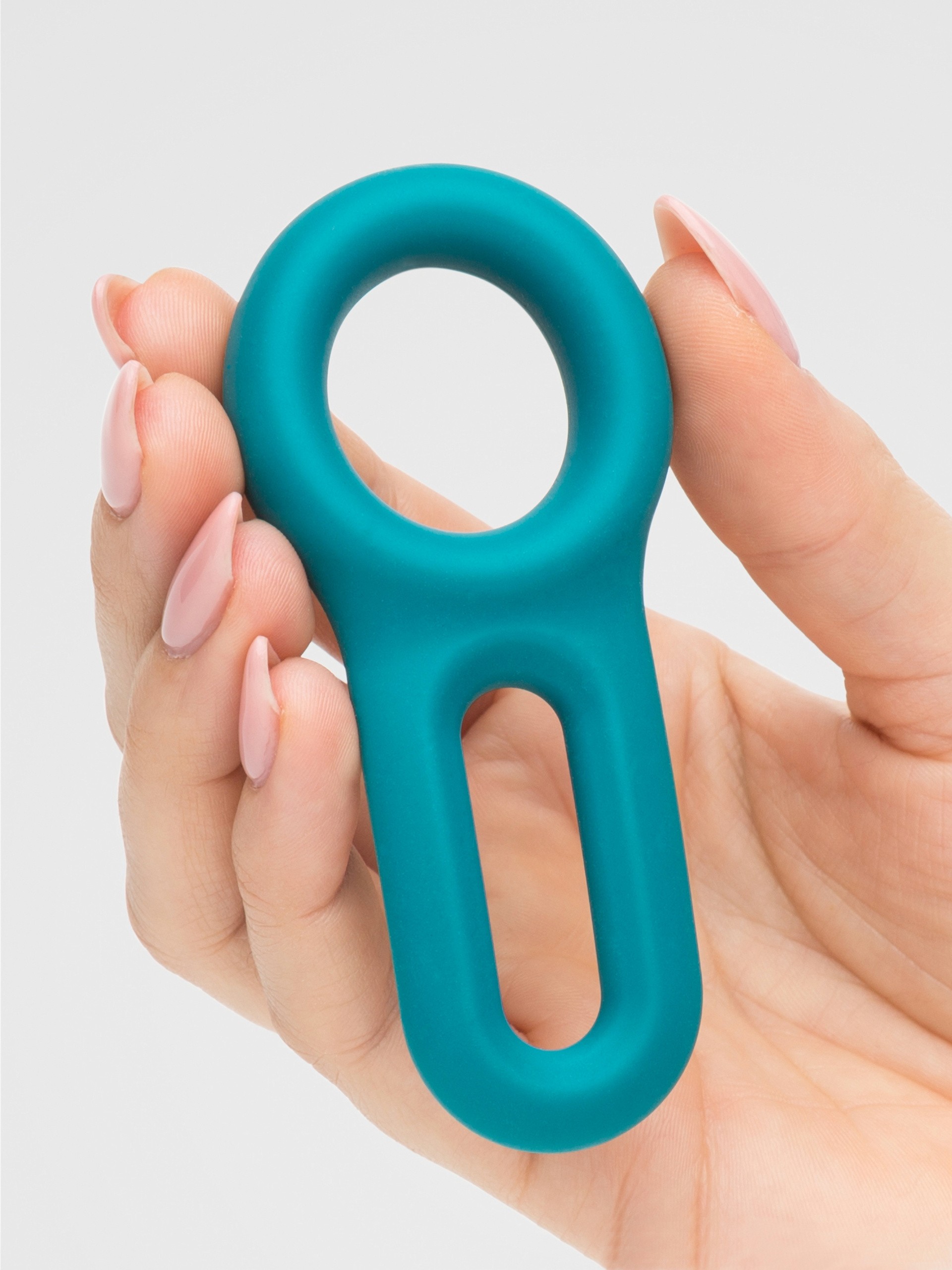 Lovehoney Super Looper Silicone Cock and Ball Ring, Green, hi-res