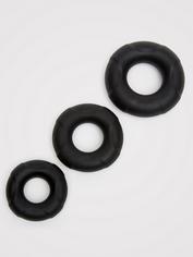 Lovehoney Ultra Thick Silicone Cock Ring Set (3 Pack), Black, hi-res