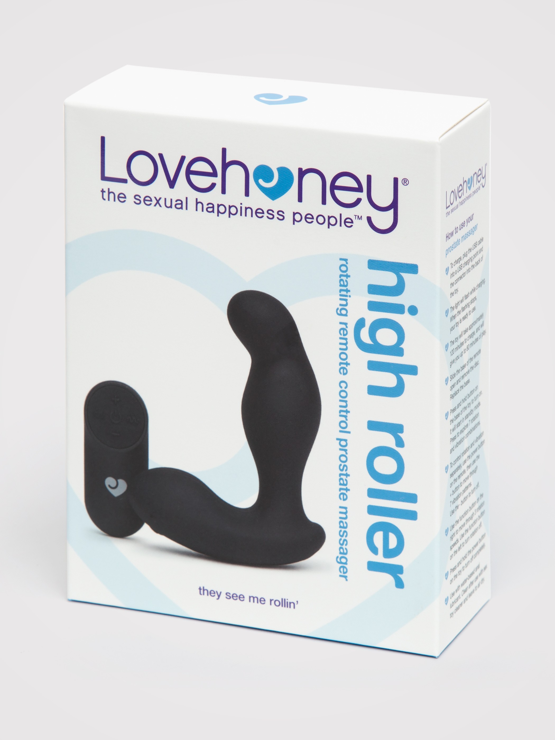 Lovehoney High Roller Remote Control Rotating Prostate Massager, Black, hi-res