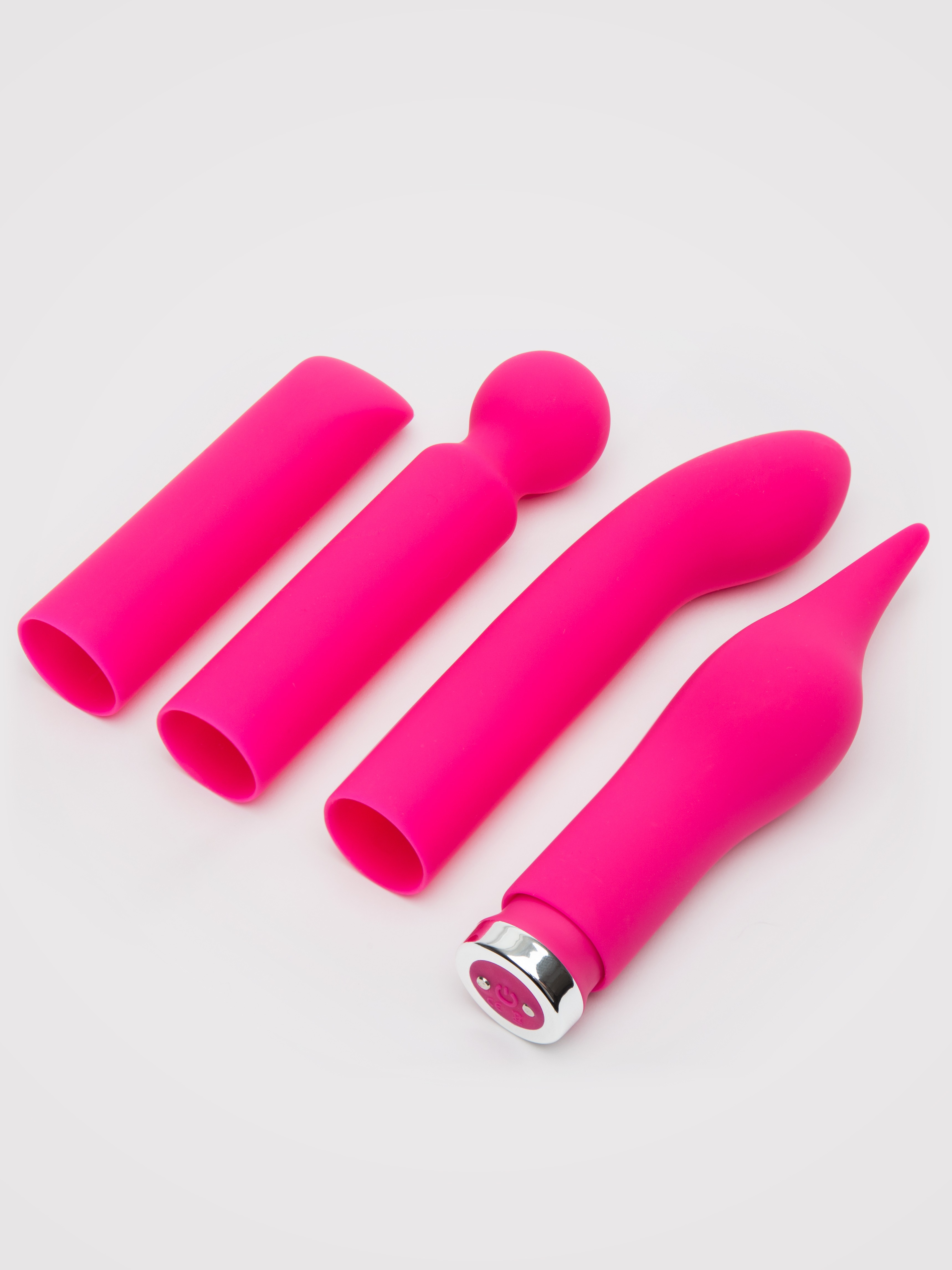 Lovehoney Rechargeable Bullet Vibrator and Sleeve Set (5 Piece), Pink, hi-res