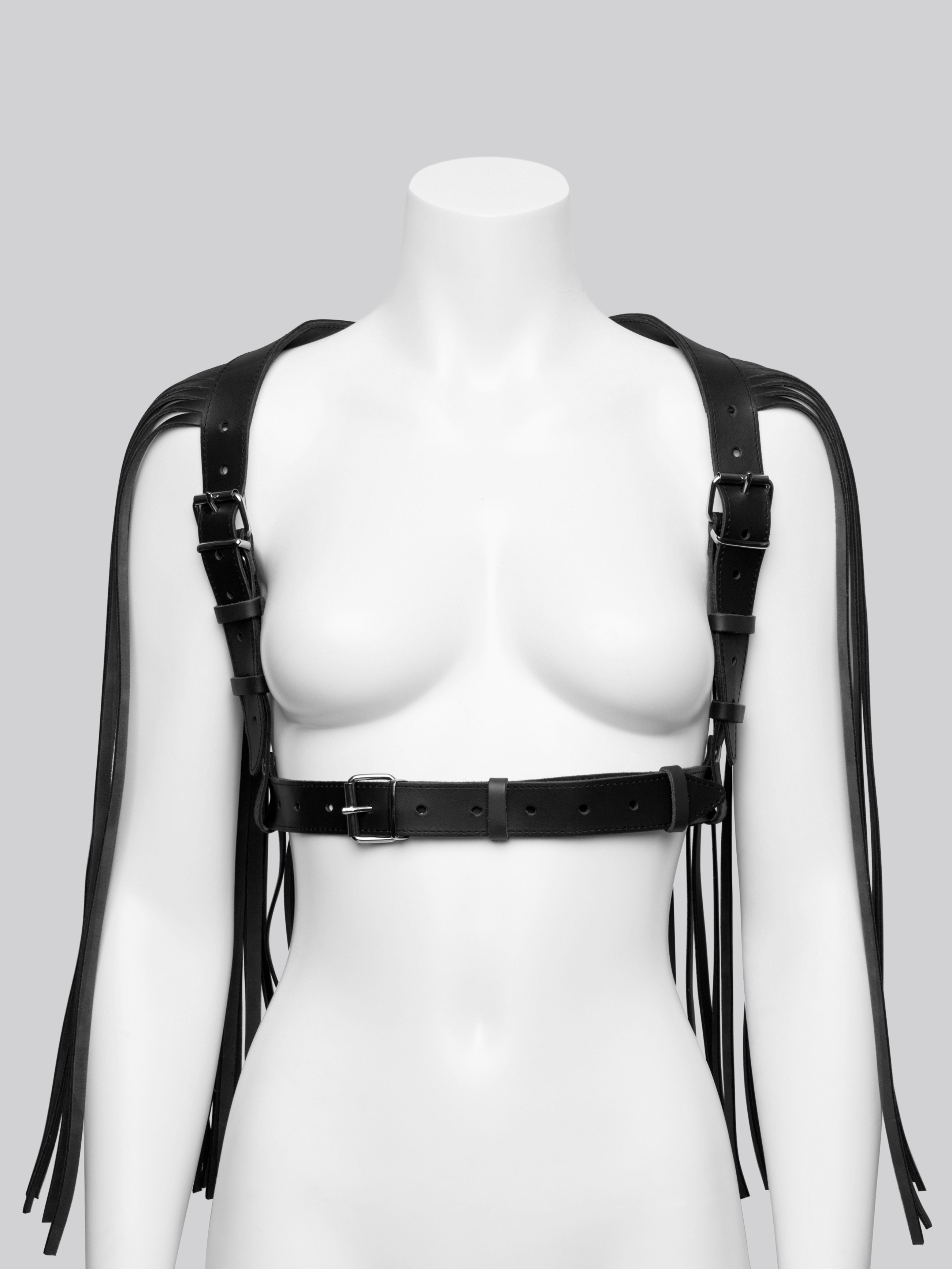 DOMINIX Deluxe Leather Tassel Harness Black, Black, hi-res
