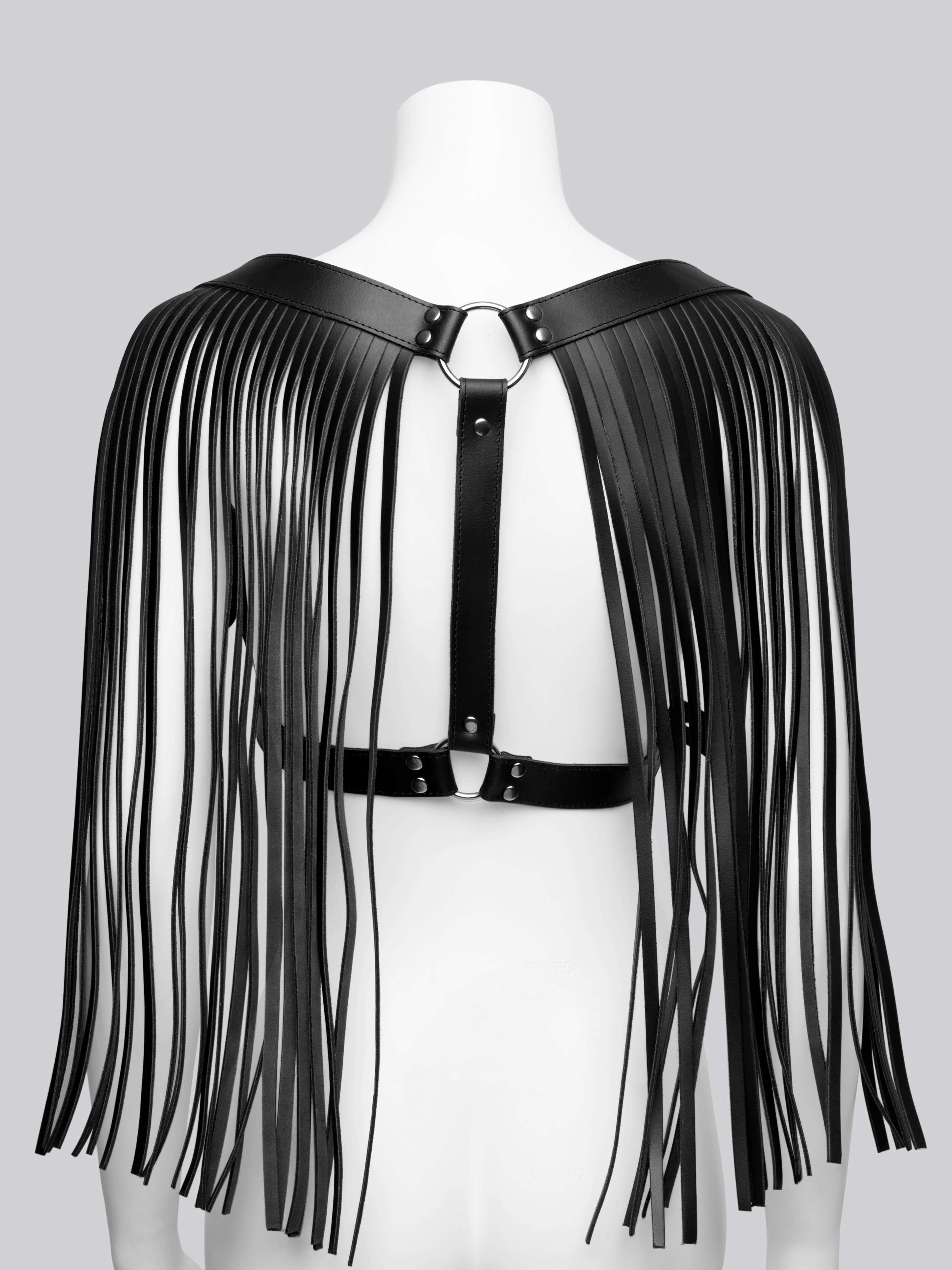 DOMINIX Deluxe Leather Tassel Harness Black, Black, hi-res