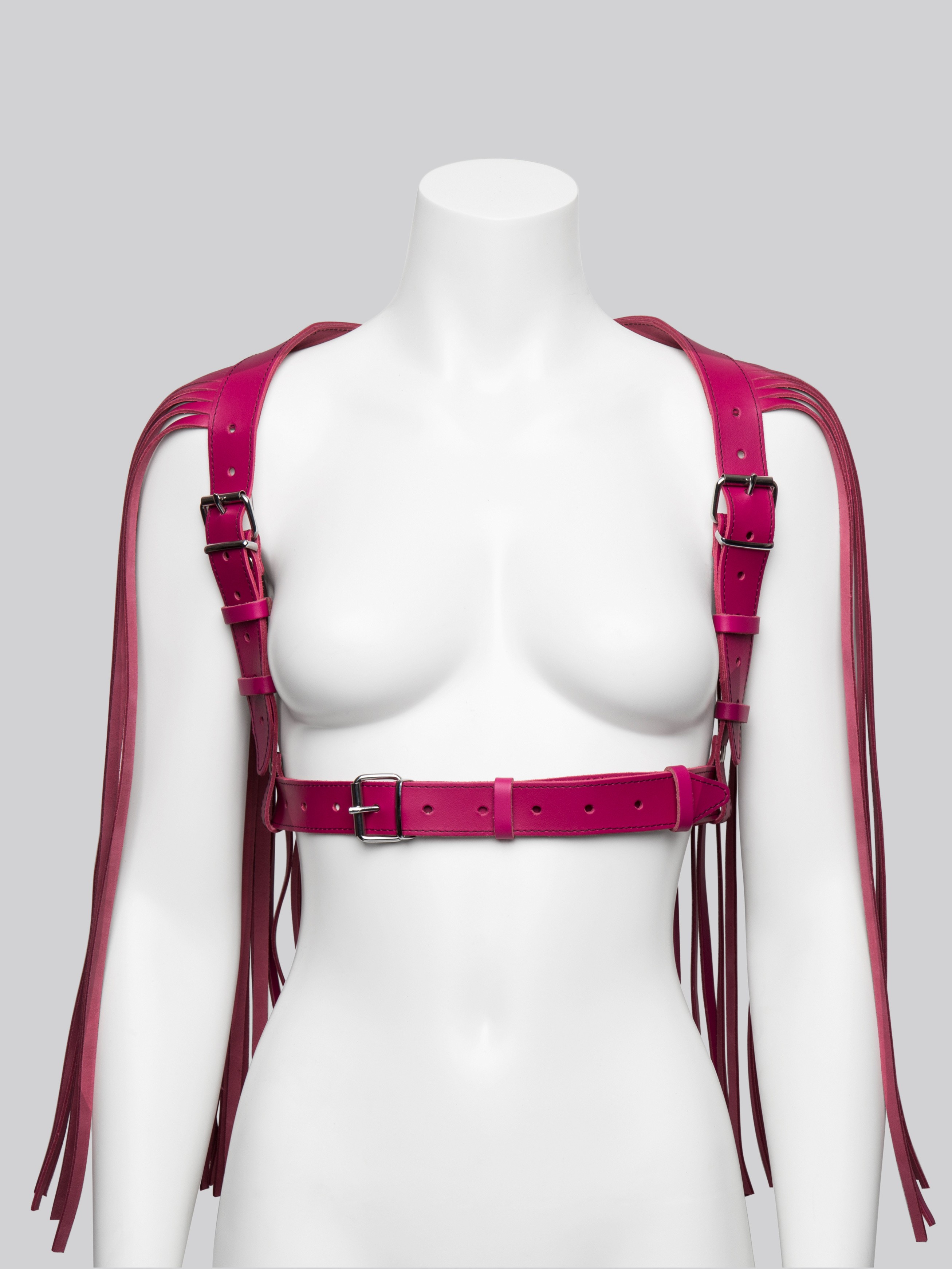 DOMINIX Deluxe Leather Tassel Harness , Pink, hi-res
