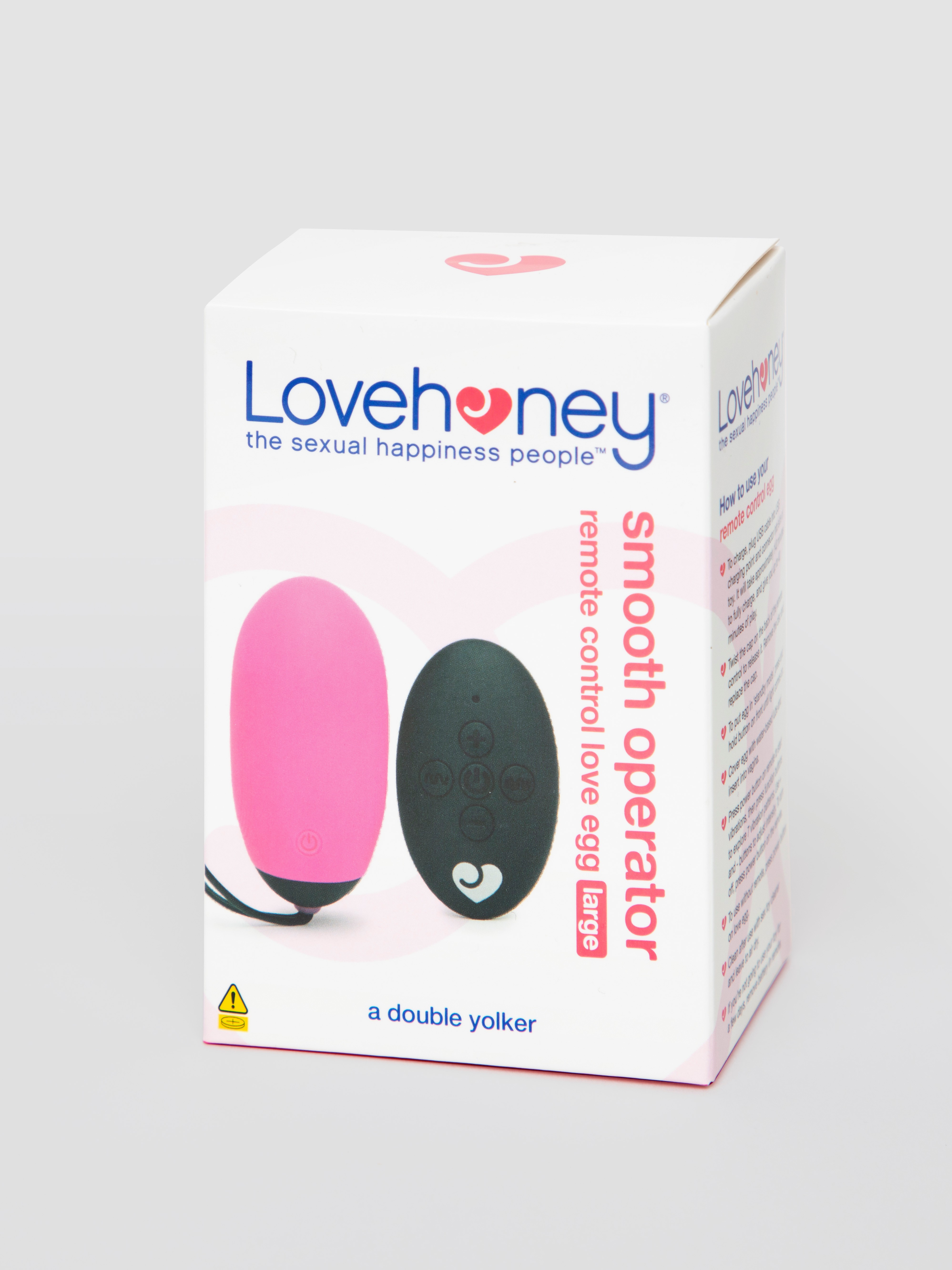 Lovehoney Rechargeable Remote Control Large Love Egg, Pink, hi-res