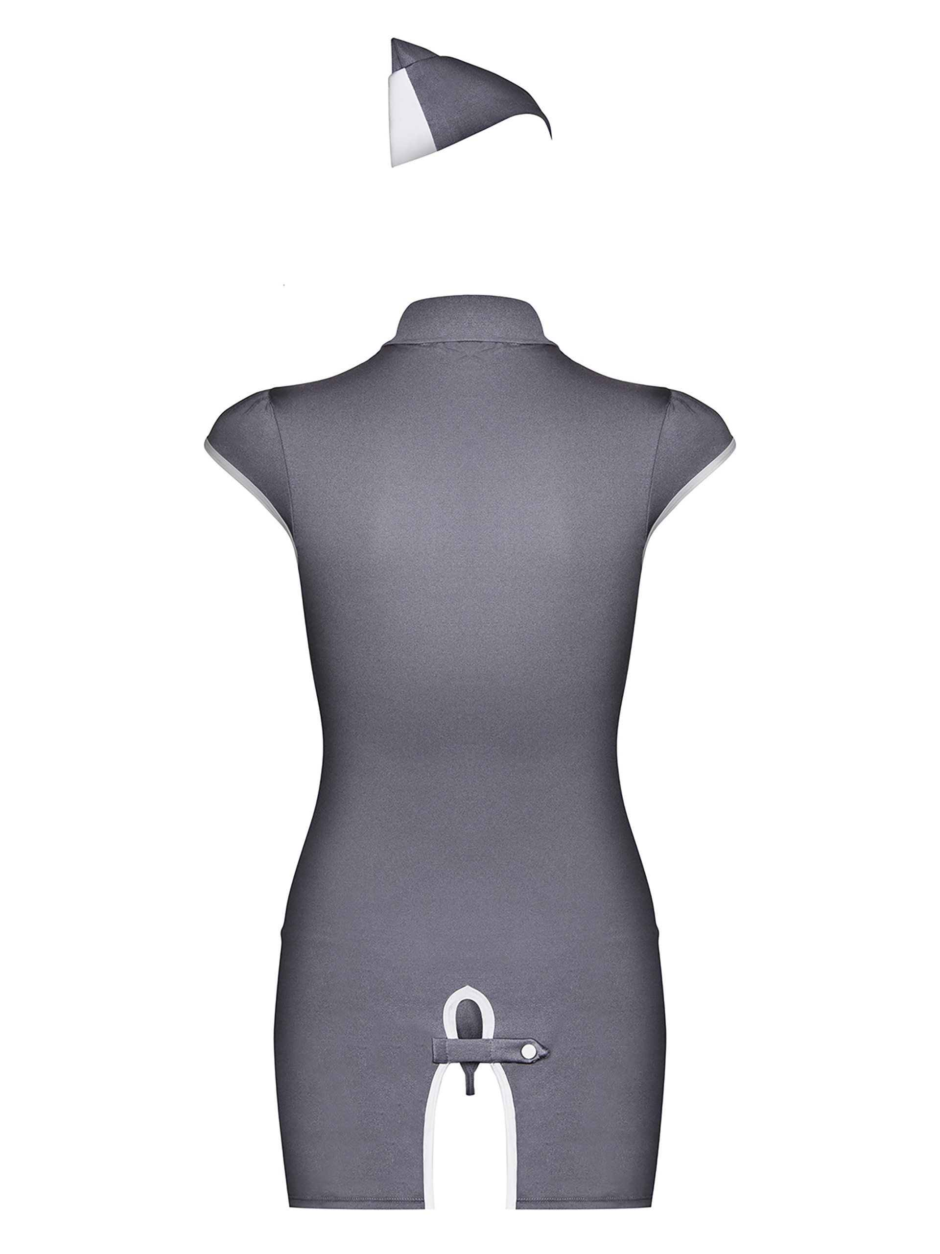 Obsessive Grey Air Hostess Costume, Grey, hi-res