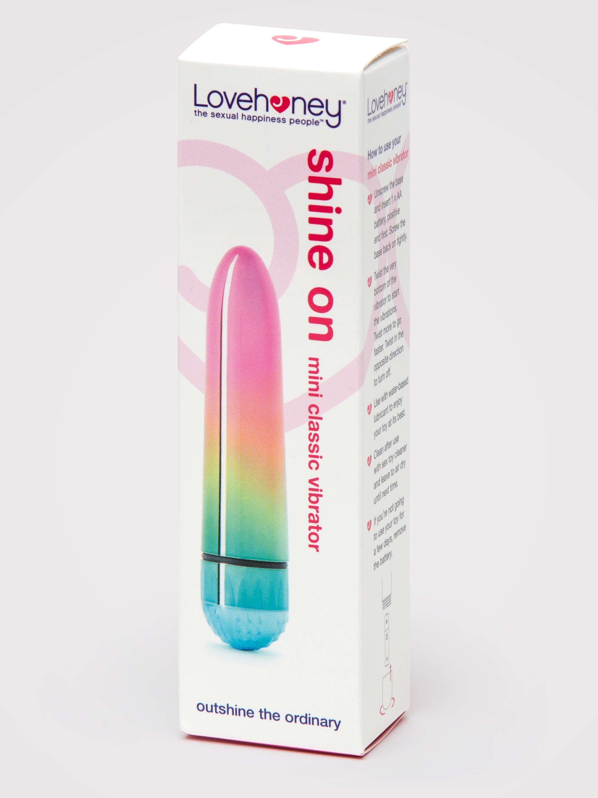 Lovehoney Shine On Rainbow Ombre Mini Vibrator, Rainbow, hi-res