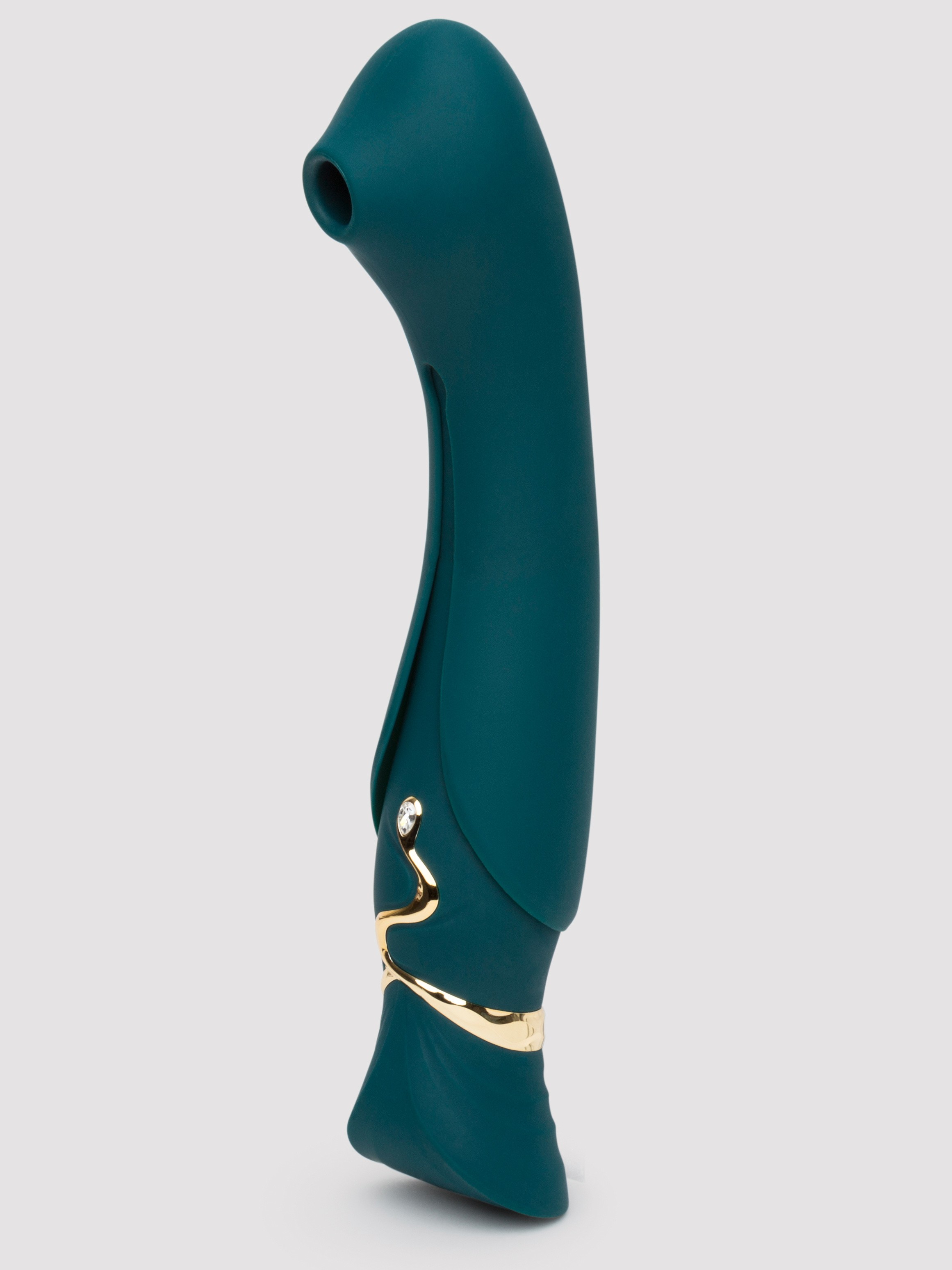 Zalo Queen App Controlled Warming G-Spot Vibrator with Suction Sleeve, Green, hi-res