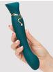 Zalo Queen App Controlled Warming G-Spot Vibrator with Suction Sleeve, Green, hi-res