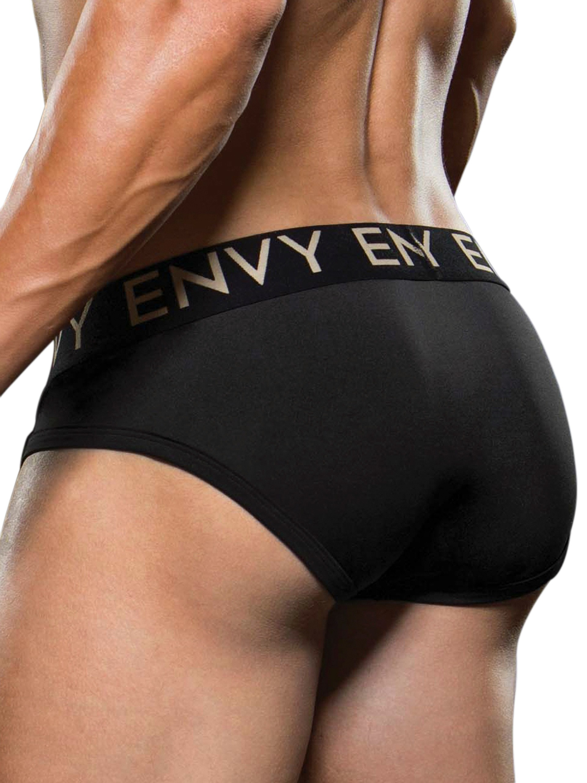 Envy Black Low-Rise Briefs, Black, hi-res