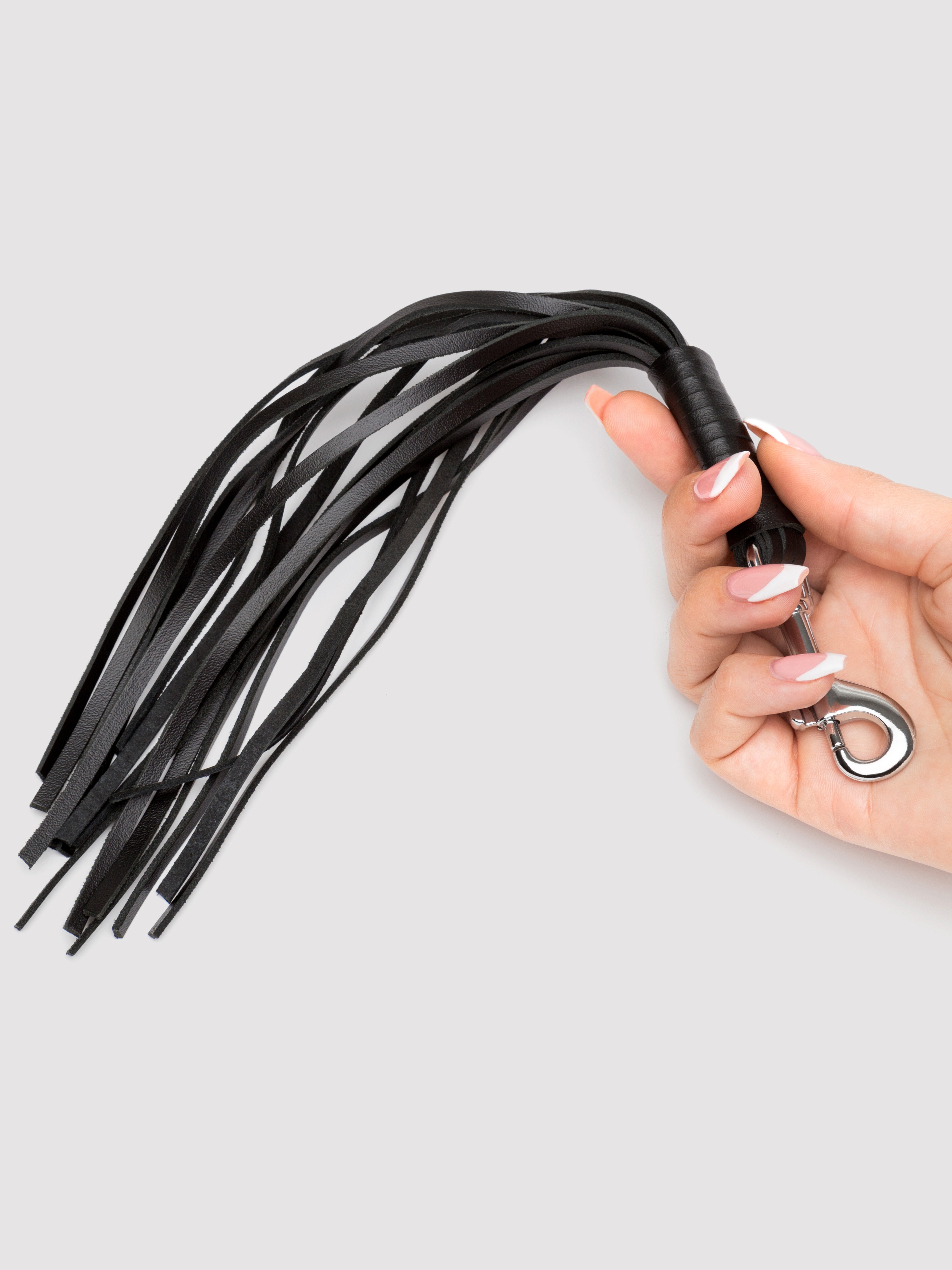 DOMINIX Deluxe Leather Belt with Detachable Flogger M/L , Black, hi-res