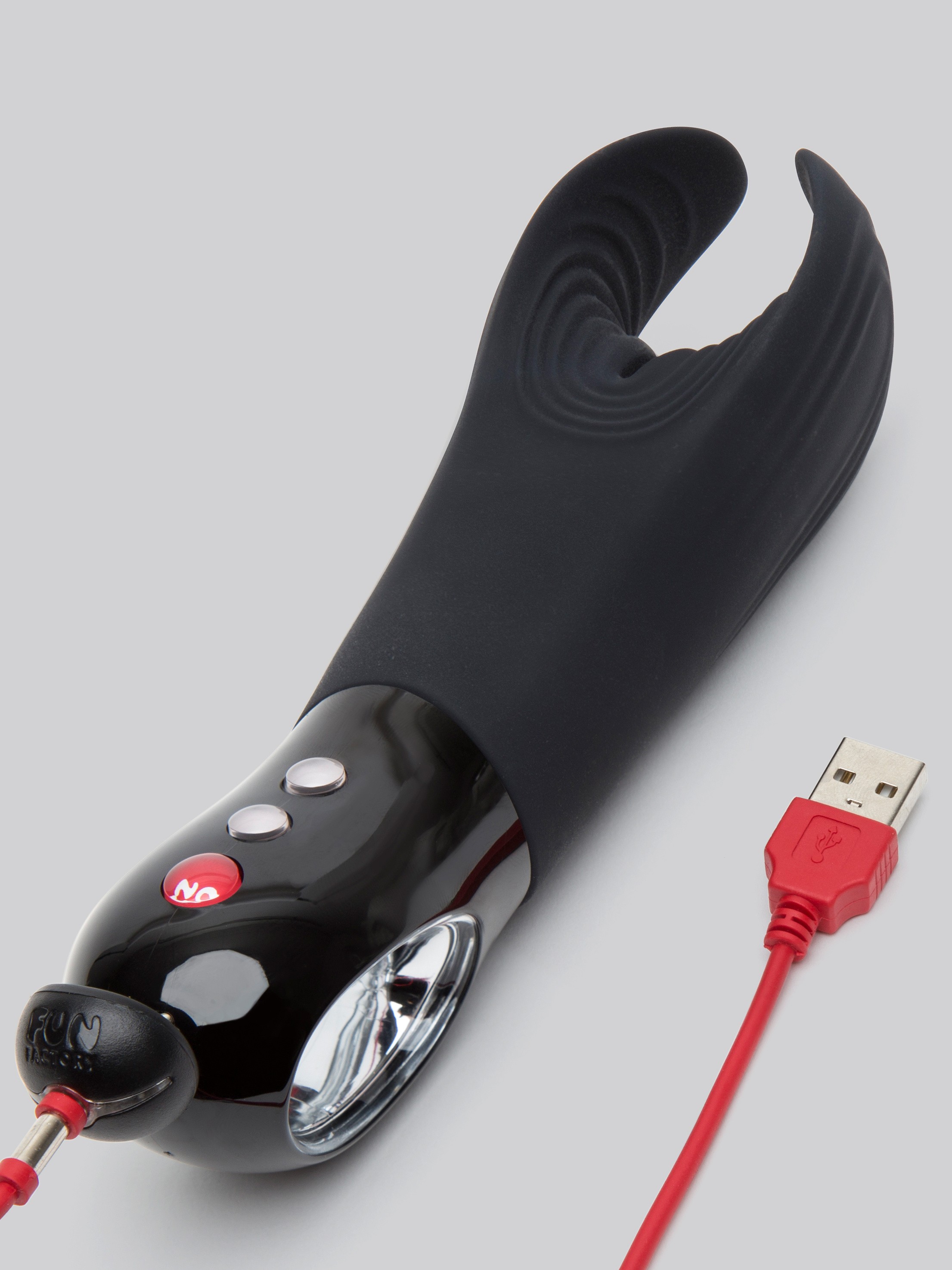 Fun Factory Manta Black Rechargeable Vibrating Male Stroker , Black, hi-res