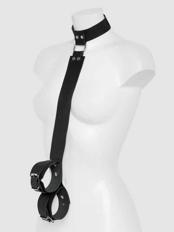 DOMINIX Deluxe Leather Collar and Wrist Restraint Harness