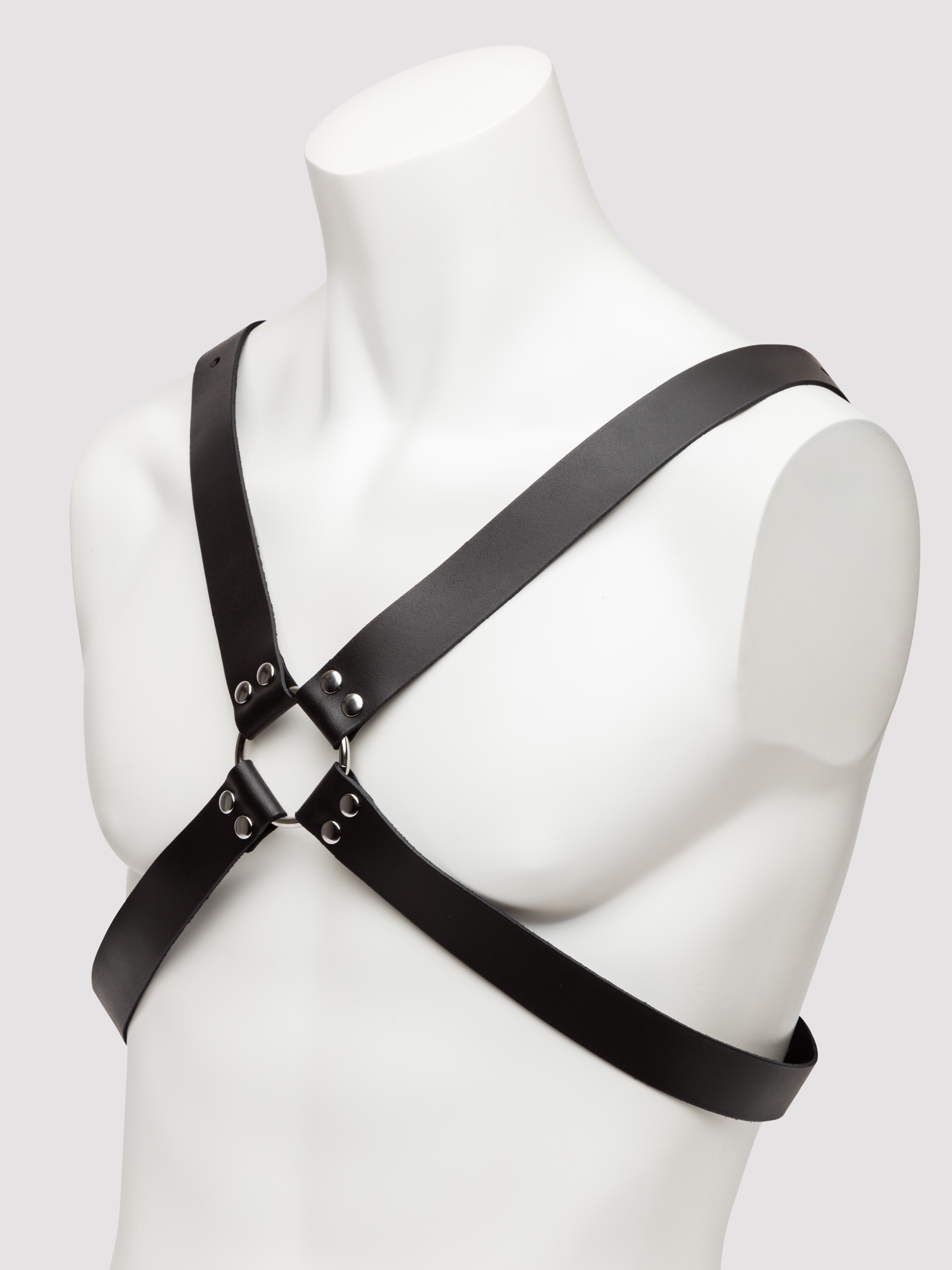 DOMINIX Deluxe Leather Cross-Body Harness, Black, hi-res