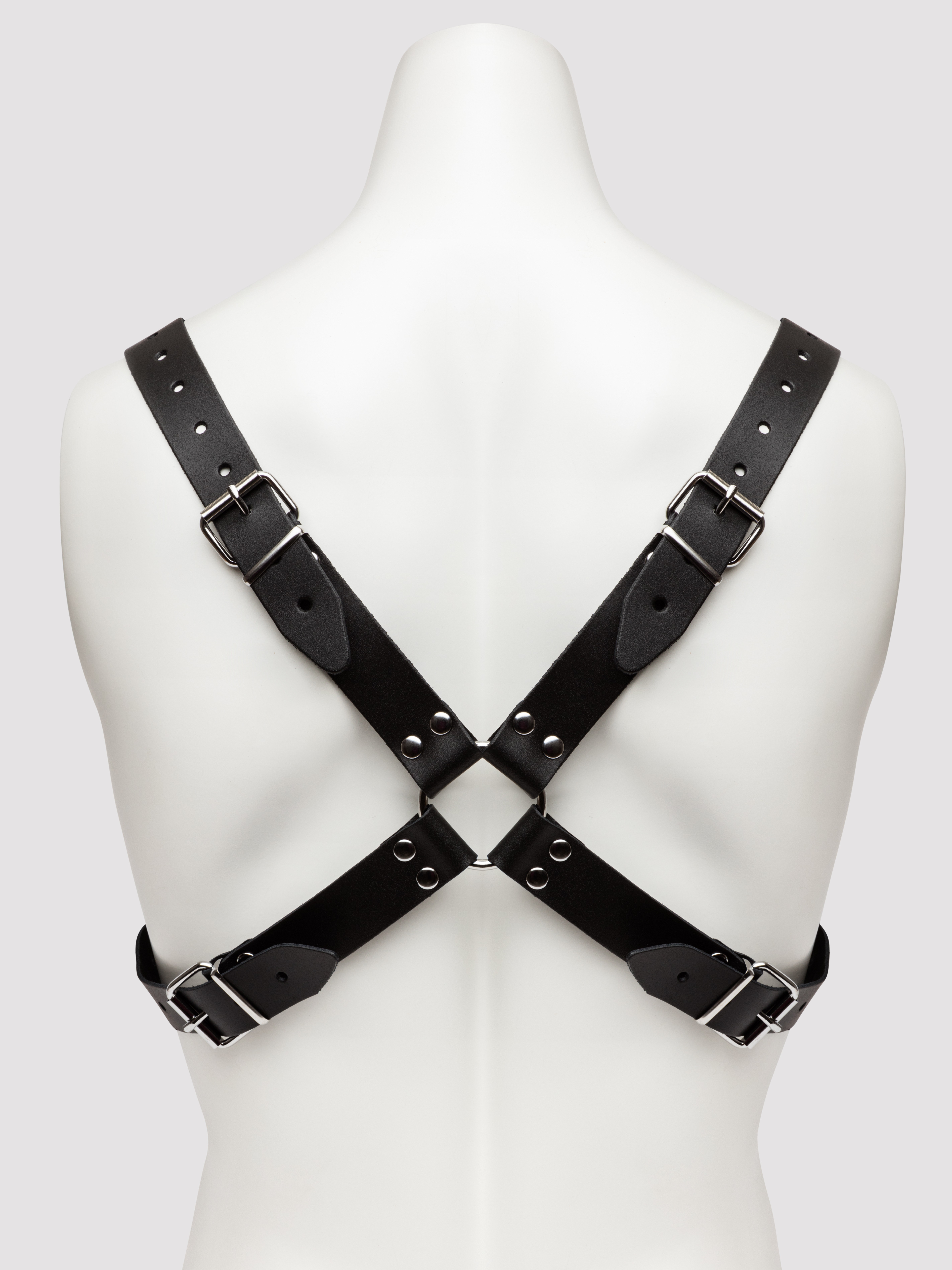 DOMINIX Deluxe Leather Cross-Body Harness, Black, hi-res
