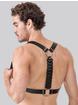 DOMINIX Deluxe Leather Detailed Racer Back Harness, Black, hi-res