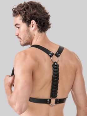 DOMINIX Deluxe Leather Detailed Racer Back Harness