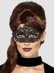 Fever Black Masquerade Lace Mask, Black, hi-res