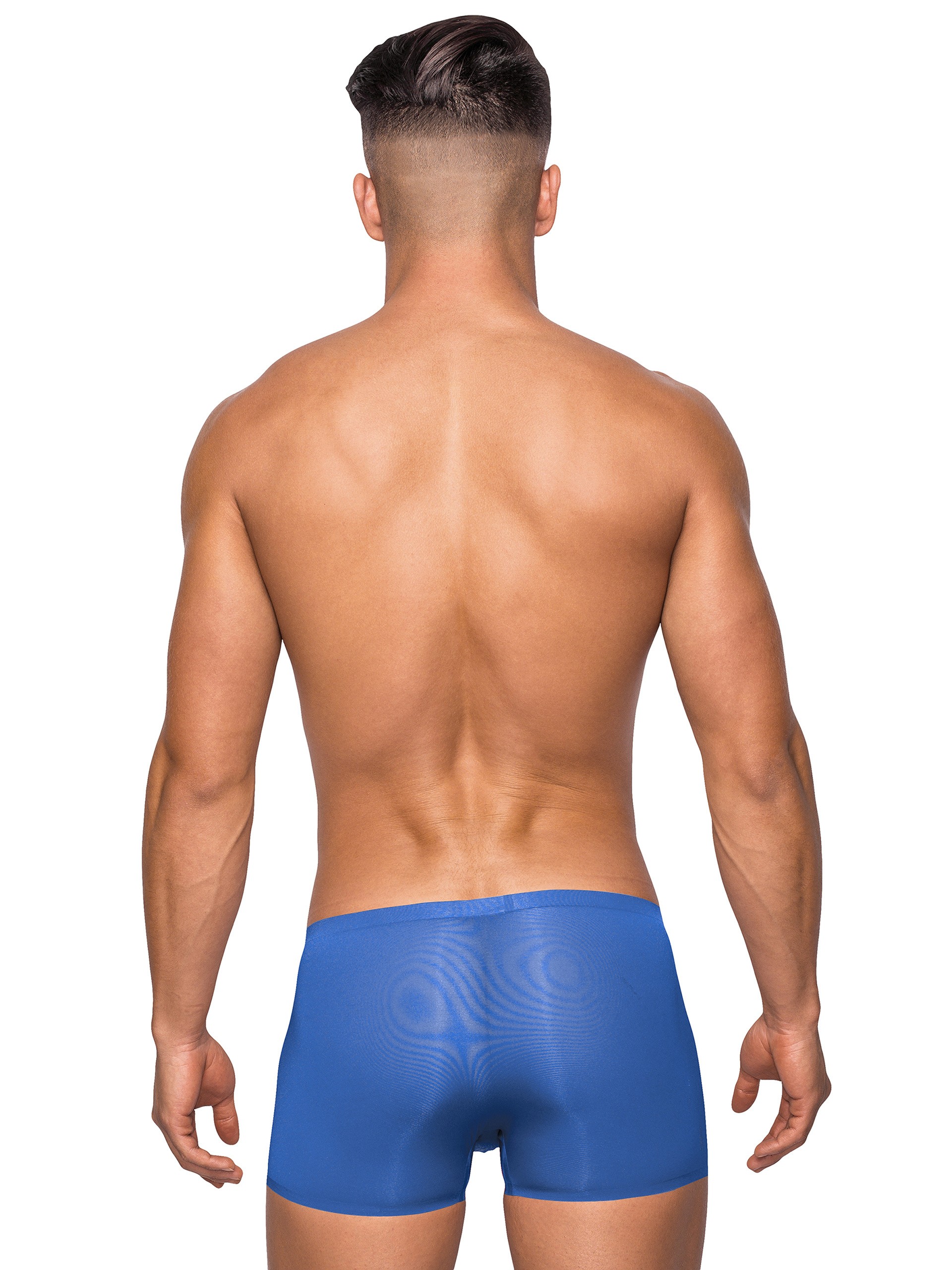 Male Power Blue Seamless Sleek Boxer Shorts, Blue, hi-res