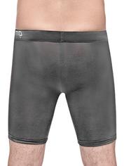 Male Power Black Stretch Long Boxer Shorts, Black, hi-res