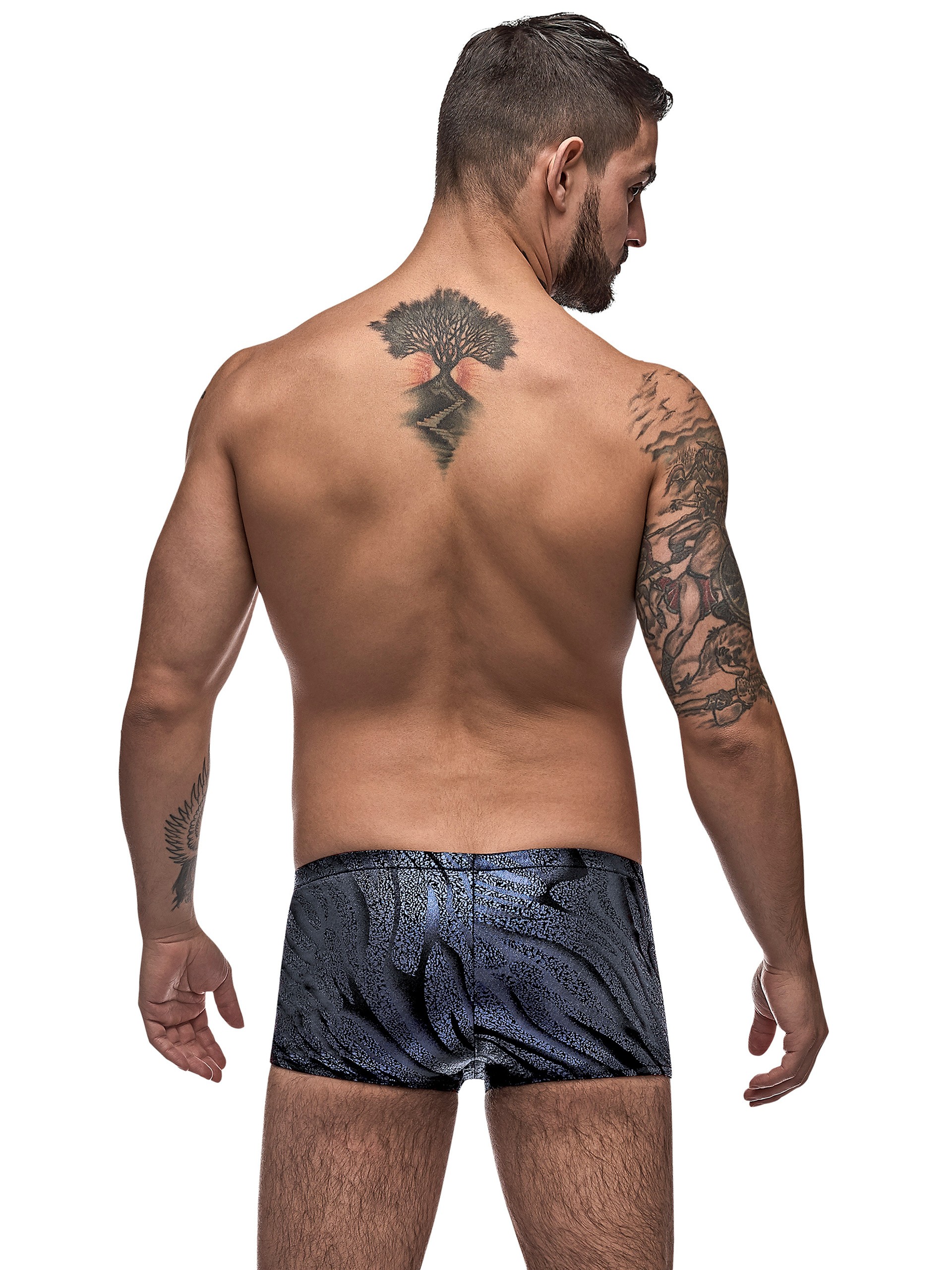 Male Power Blue Snakeskin Boxers, Blue, hi-res