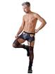 Svenjoyment Wet Look Cut-Out Boxers with Suspenders, Black, hi-res
