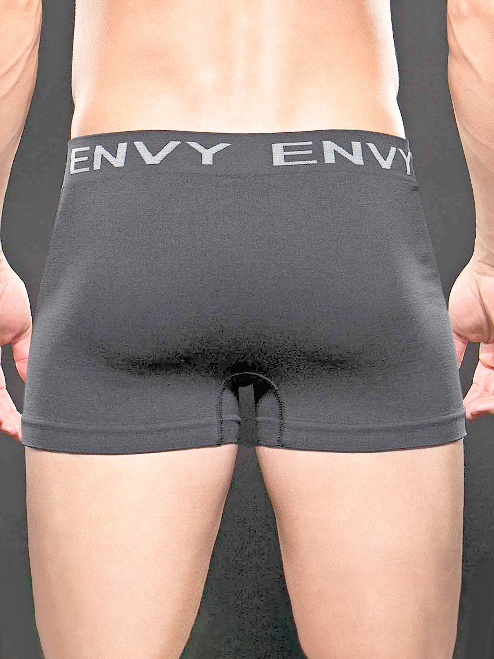 Envy Black Seamless Boxer Shorts, Black, hi-res