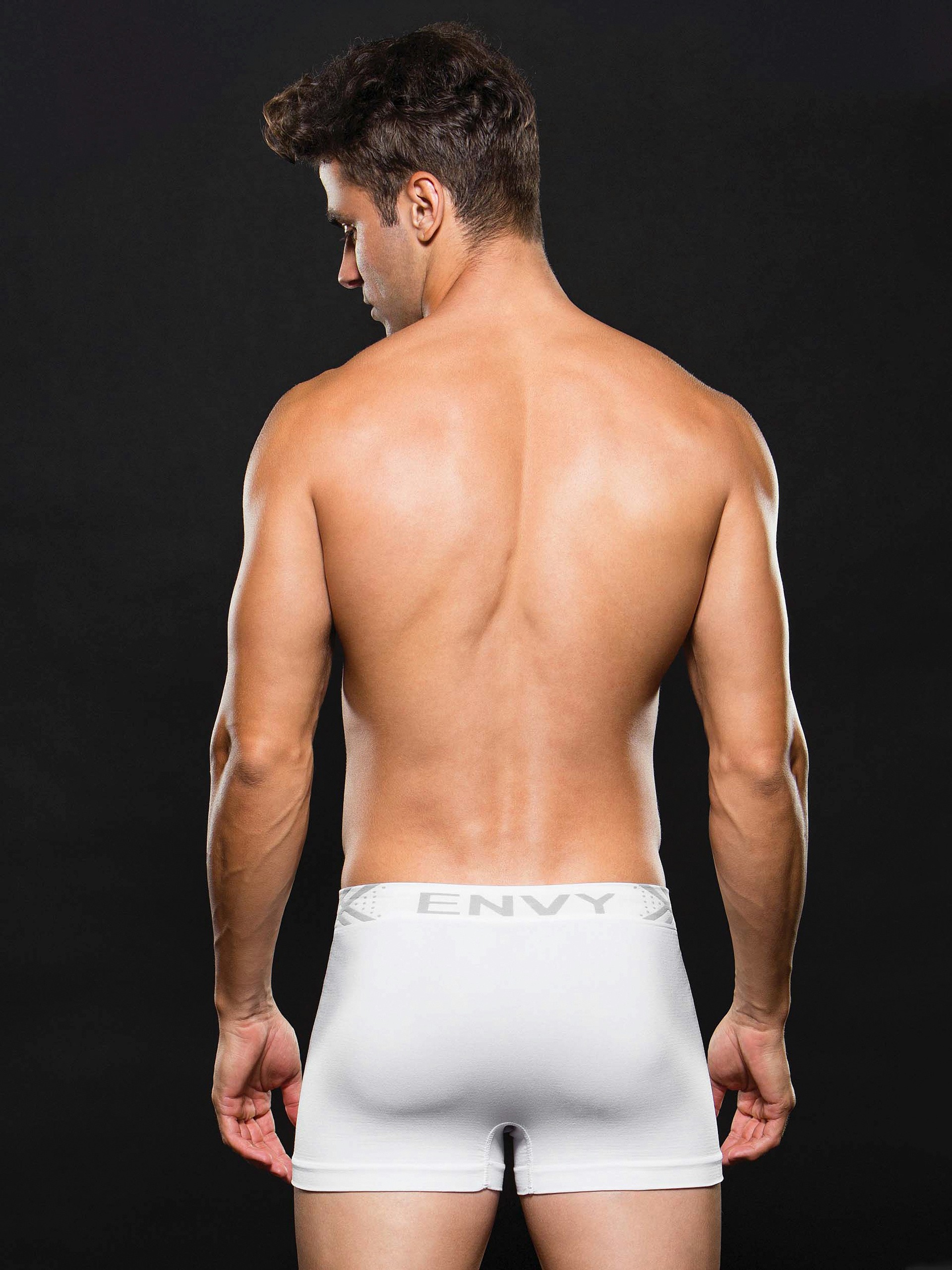 Envy Black Seamless Boxer Shorts, White, hi-res