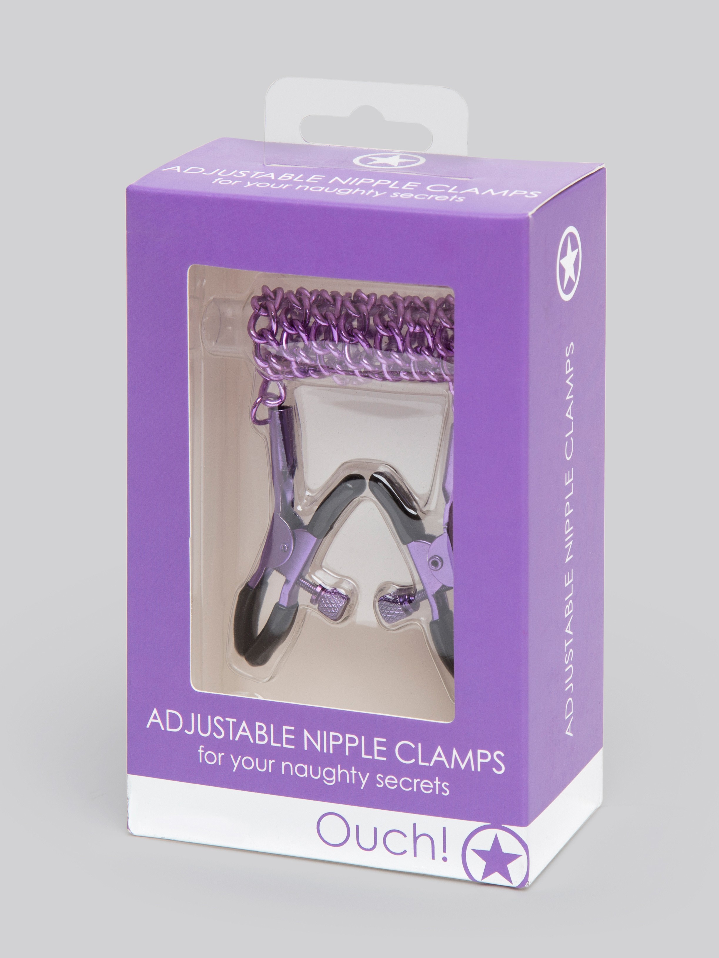 Metallic Purple Adjustable Nipple Clamps, Purple, hi-res