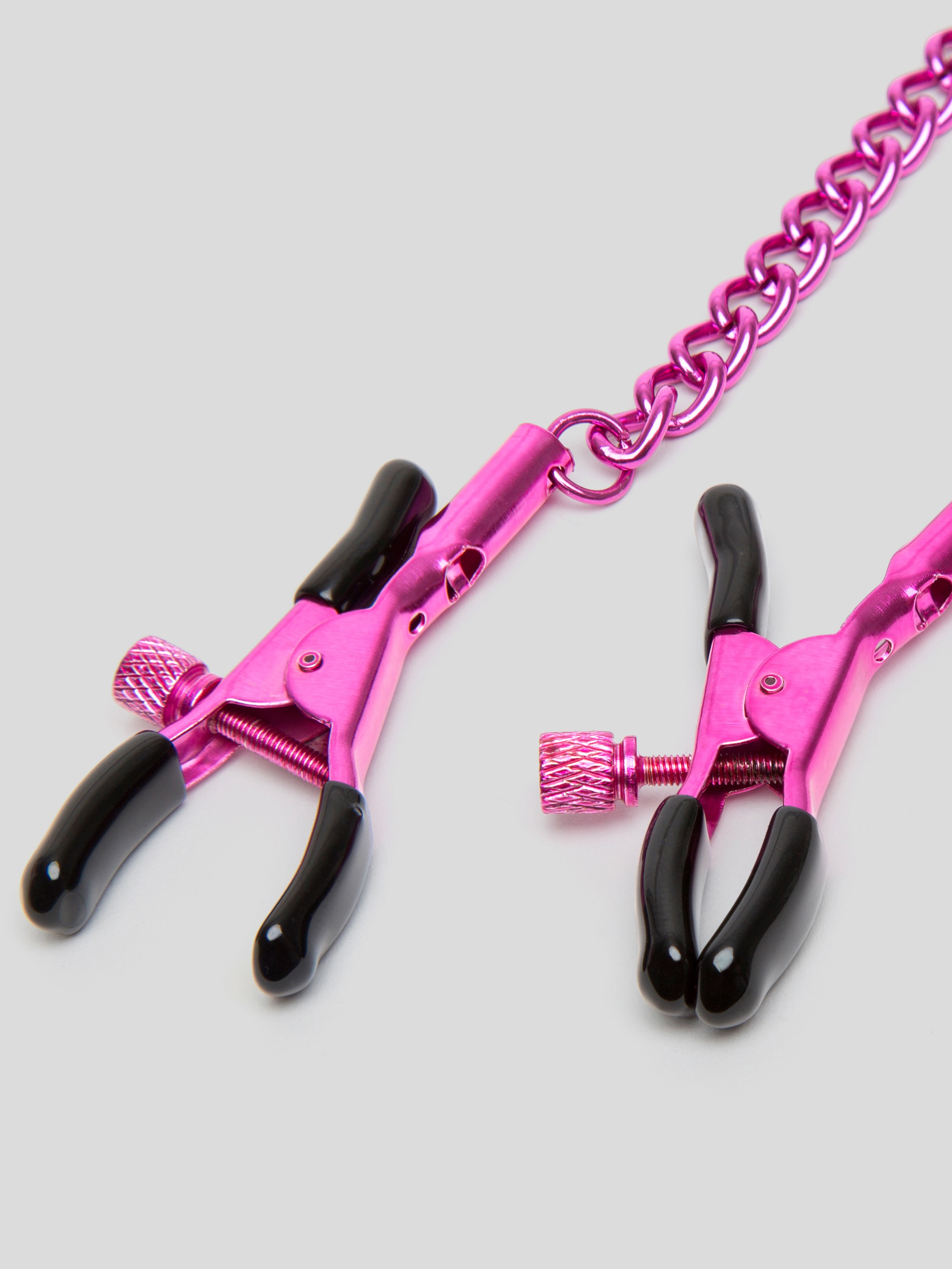 Metallic Pink Adjustable Nipple Clamps 	, Pink, hi-res
