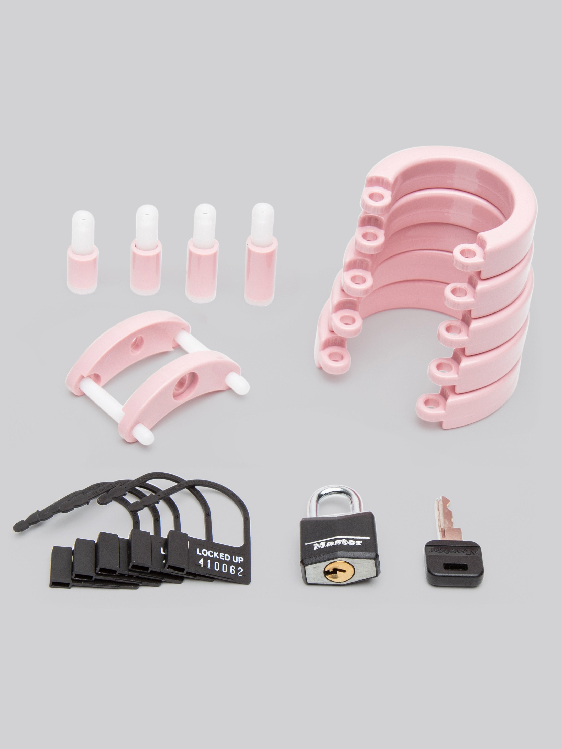 CB-3000 Pink Male Chastity Cage Kit, Pink, hi-res