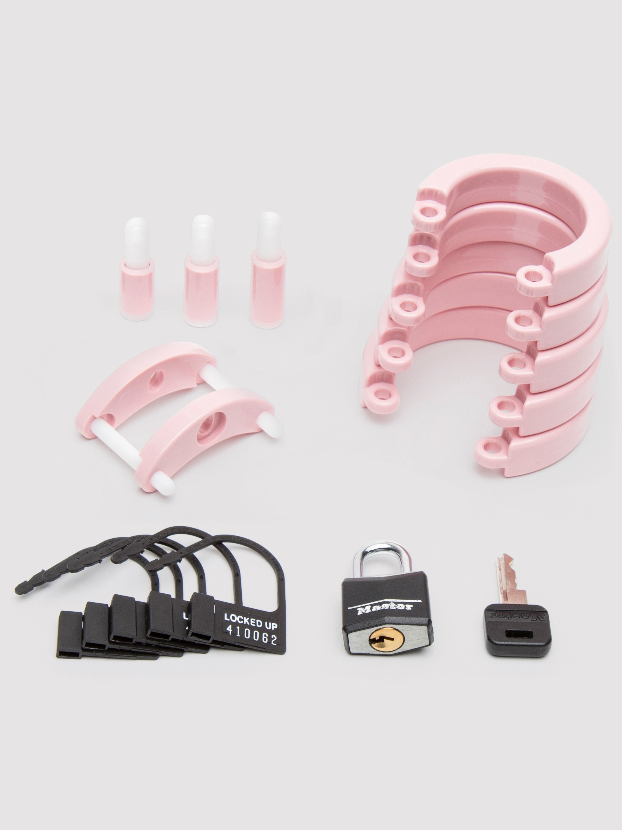 CB-6000 Pink Male Chastity Cage Kit, Pink, hi-res