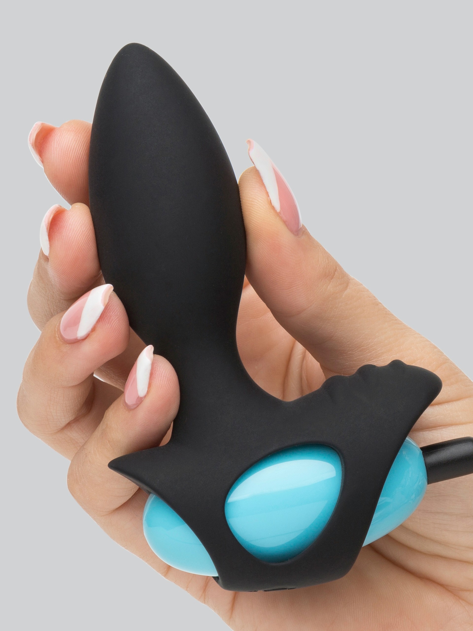 Rocks Off Varex Rechargeable Wired Vibrating Butt Plug, Black, hi-res
