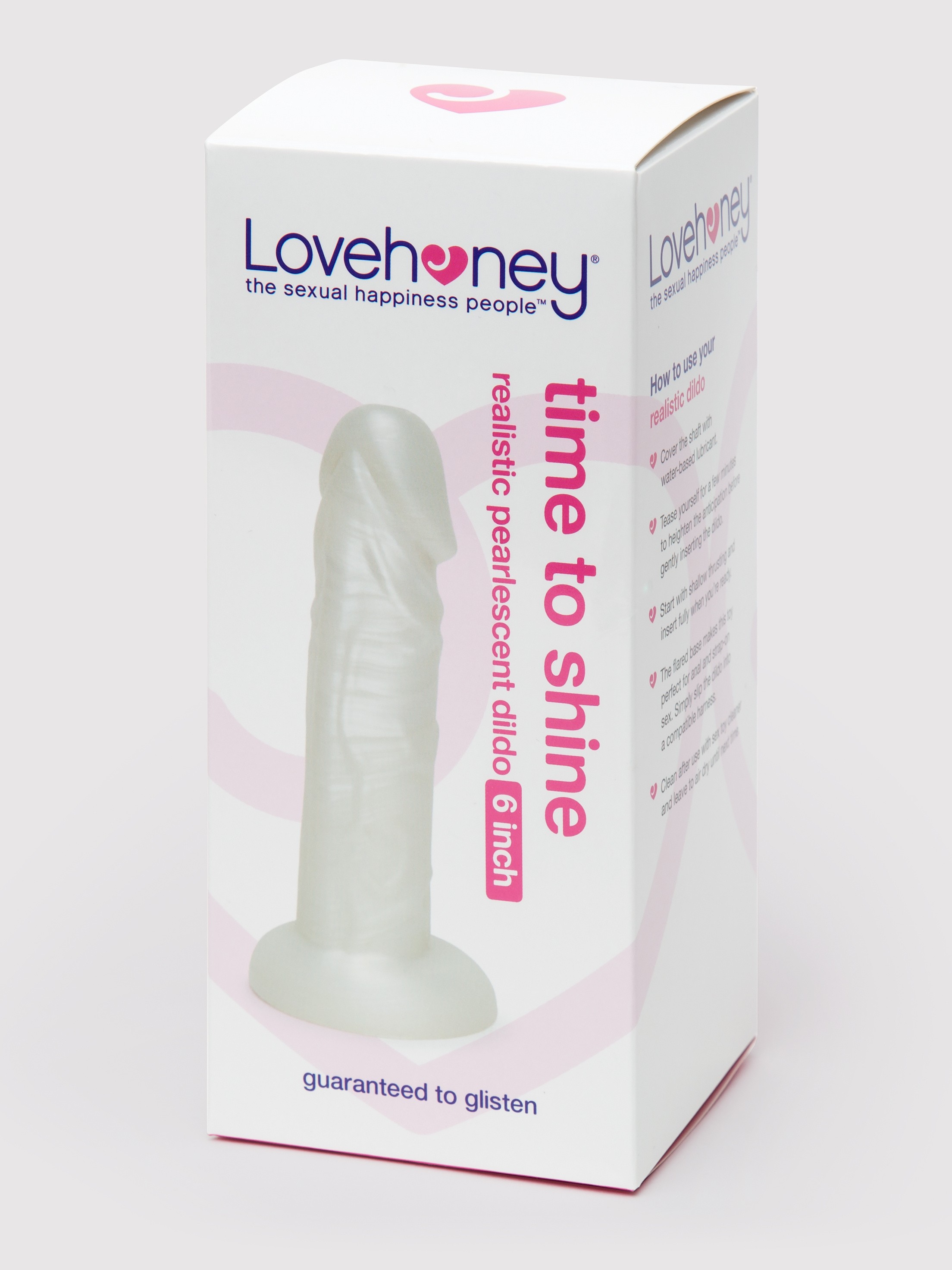 Lovehoney Time to Shine Realistic Pearlescent Dildo 6 Inch , White, hi-res