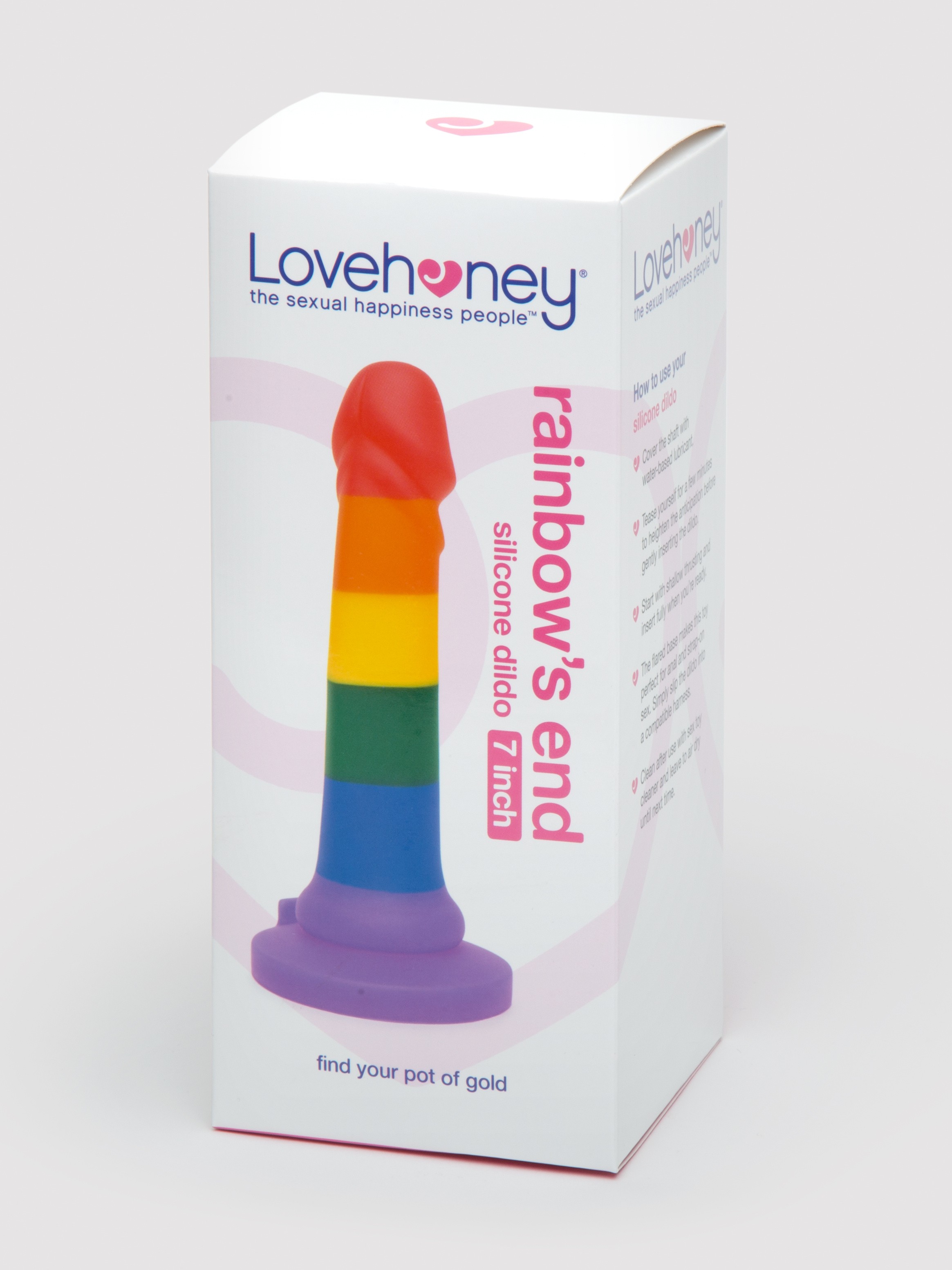 Lovehoney Super Soft Silicone Rainbow Dildo 7 Inch, Rainbow, hi-res