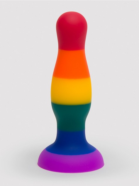 Lovehoney Super Soft Silicone Rainbow Butt Plug, Rainbow, hi-res