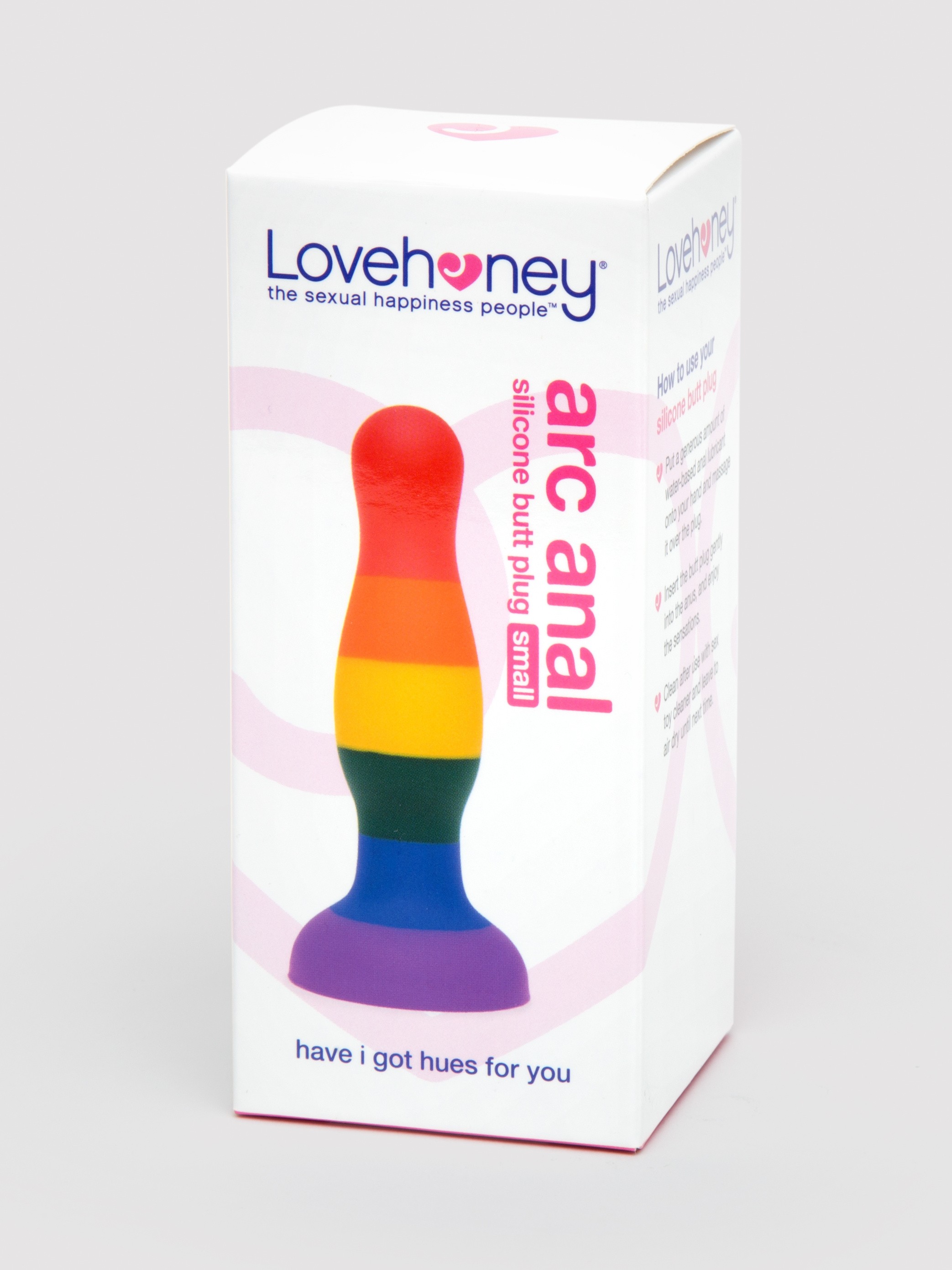 Lovehoney Super Soft Silicone Rainbow Butt Plug, Rainbow, hi-res