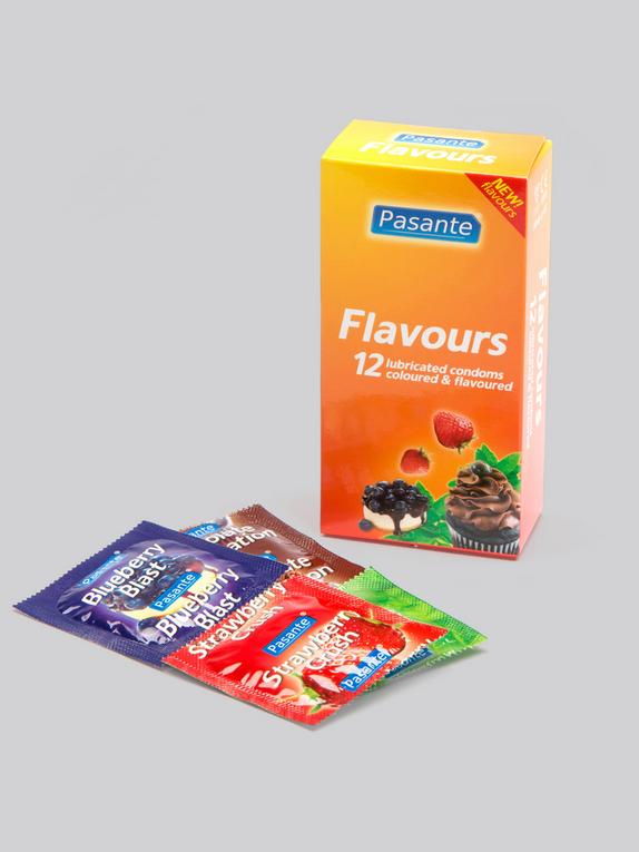 Pasante Mixed Flavoured Latex Condoms (12 Pack), , hi-res