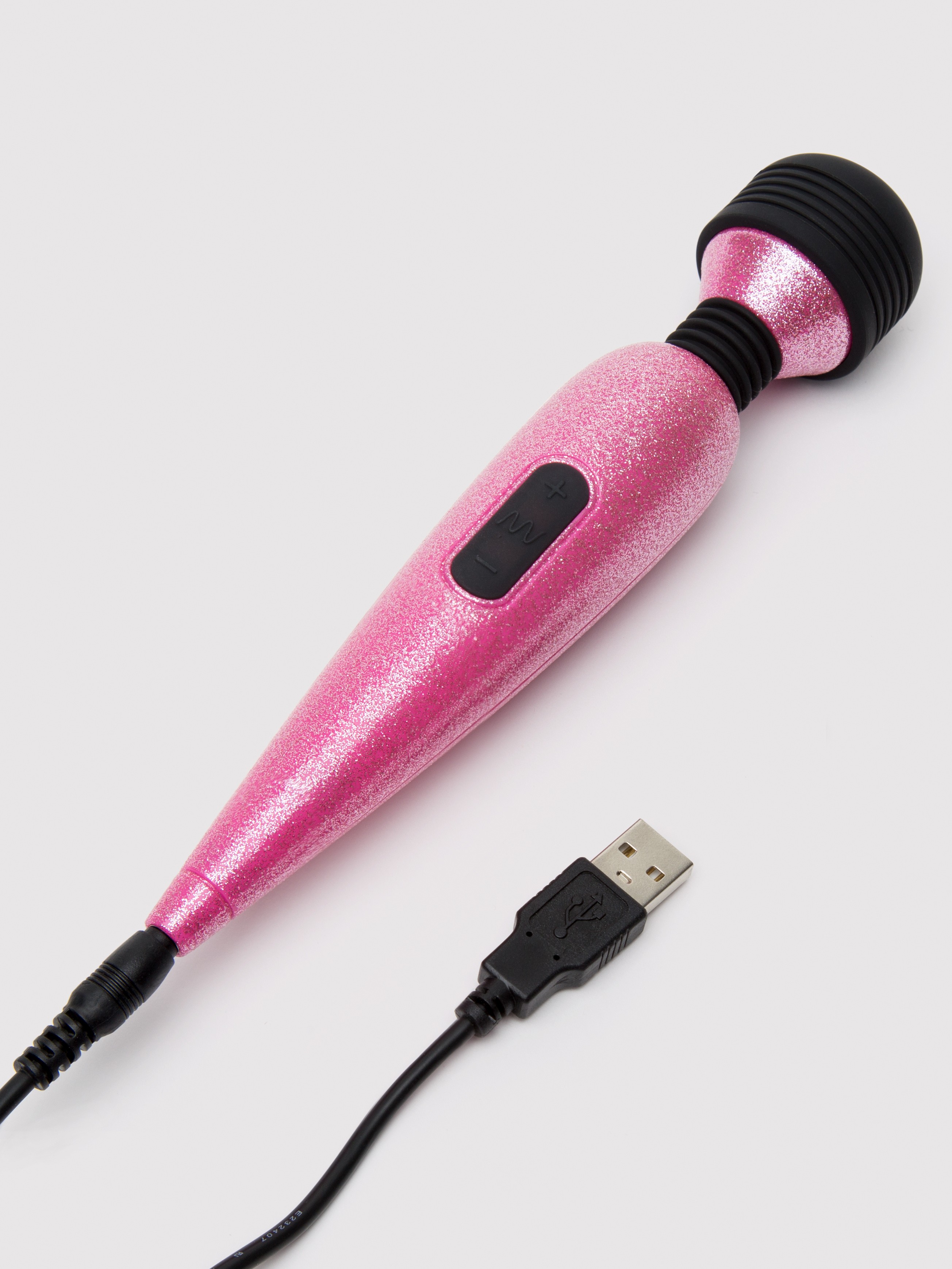 Lovehoney Deluxe Rechargeable Mini Glitter Massage Wand Vibrator, Orange, hi-res