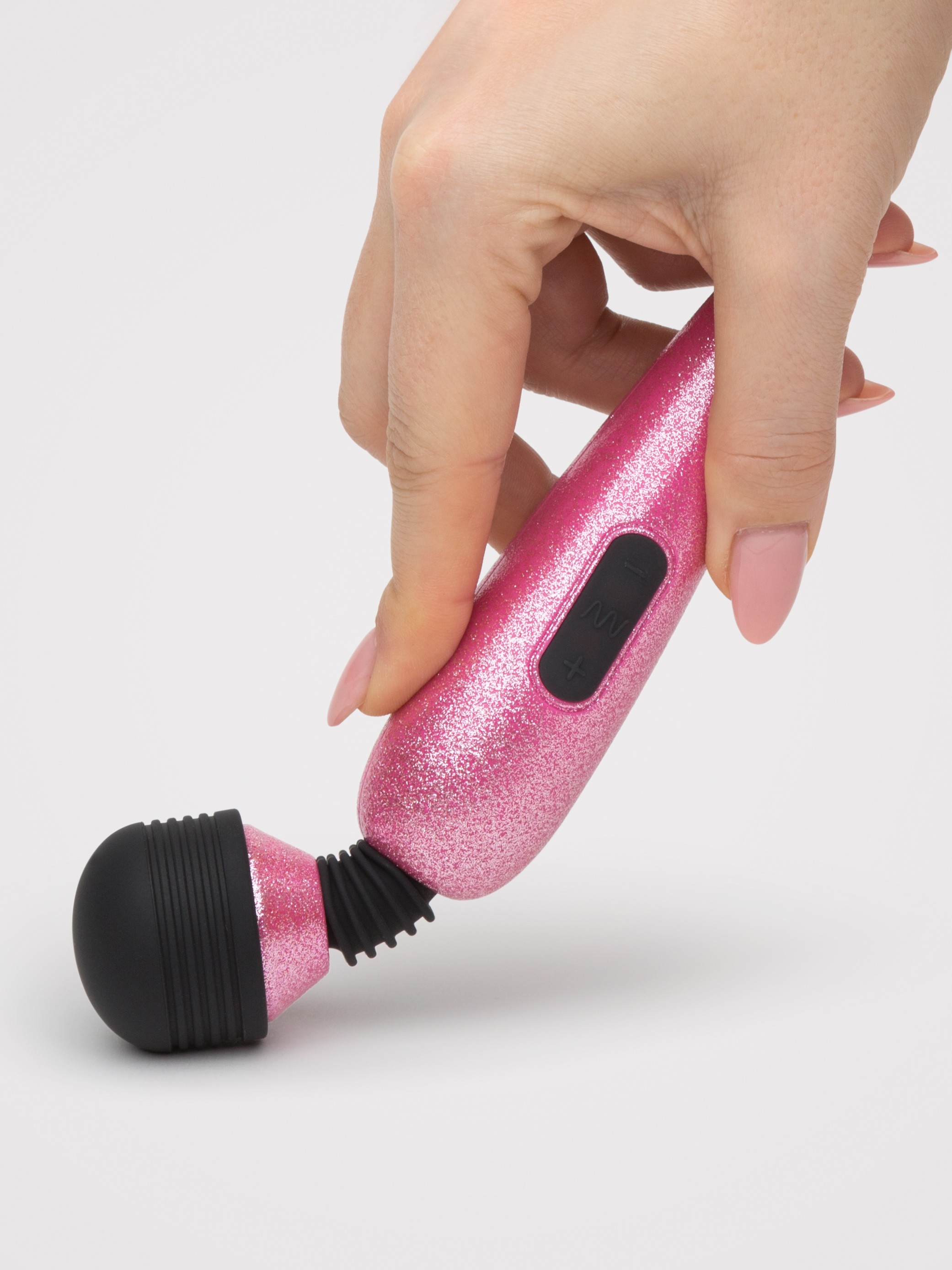 Lovehoney Deluxe Rechargeable Mini Glitter Massage Wand Vibrator, Orange, hi-res