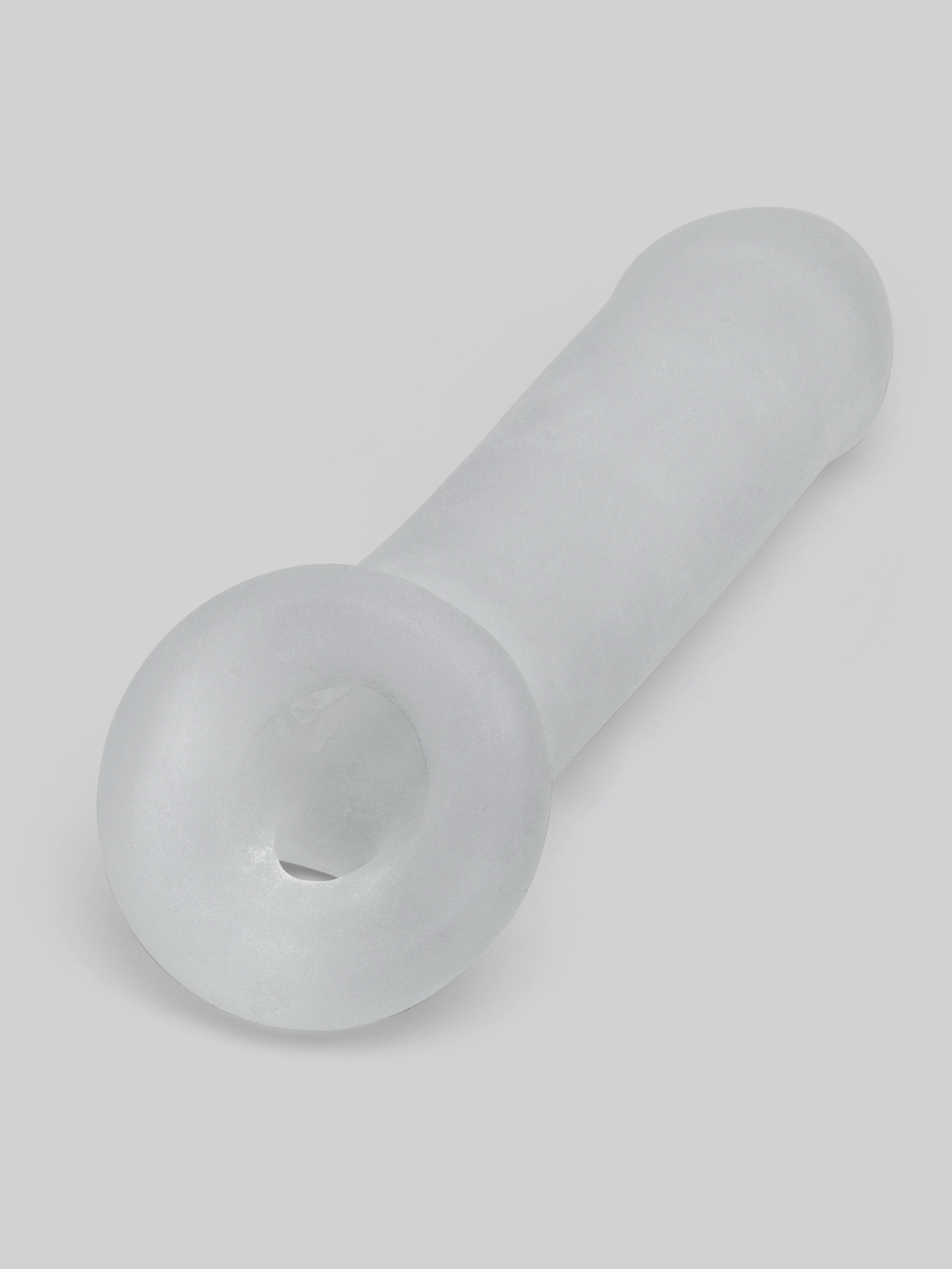 Perfect Fit Fat Boy Thin 6.5 Inch Penis Sleeve with Ball Loop, White, hi-res