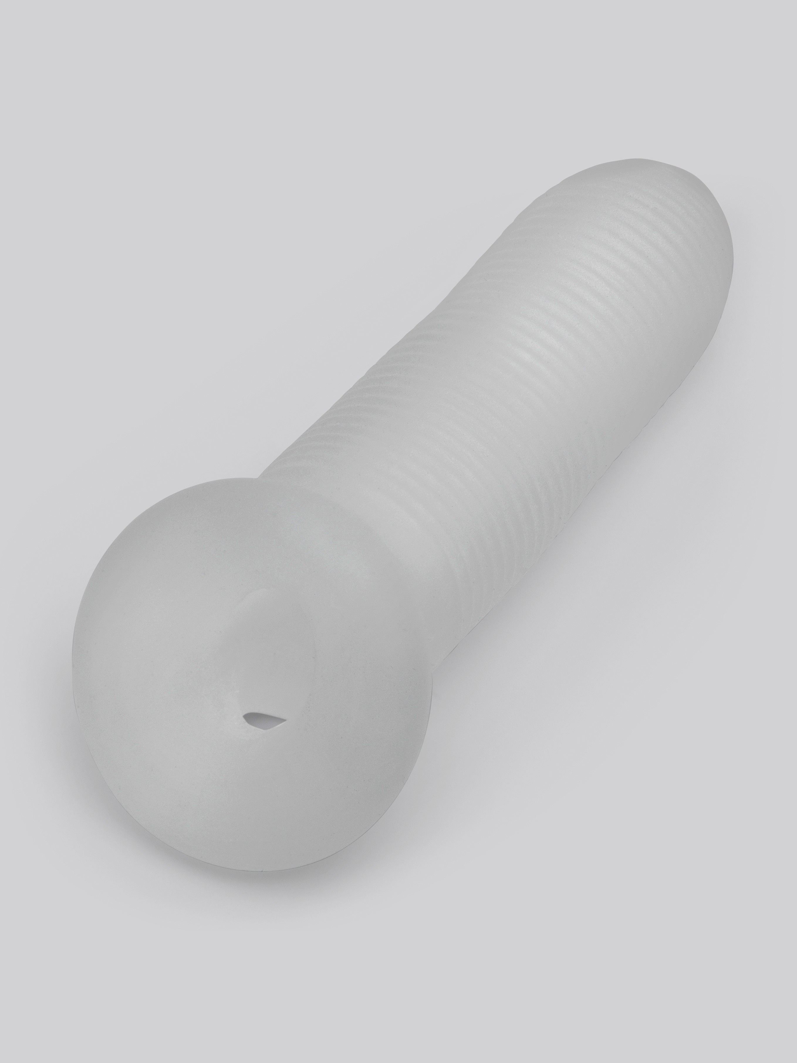 Perfect Fit Fat Boy Micro Ribbed 5.5 Inch Penis Sleeve with Ball Loop, Clear, hi-res