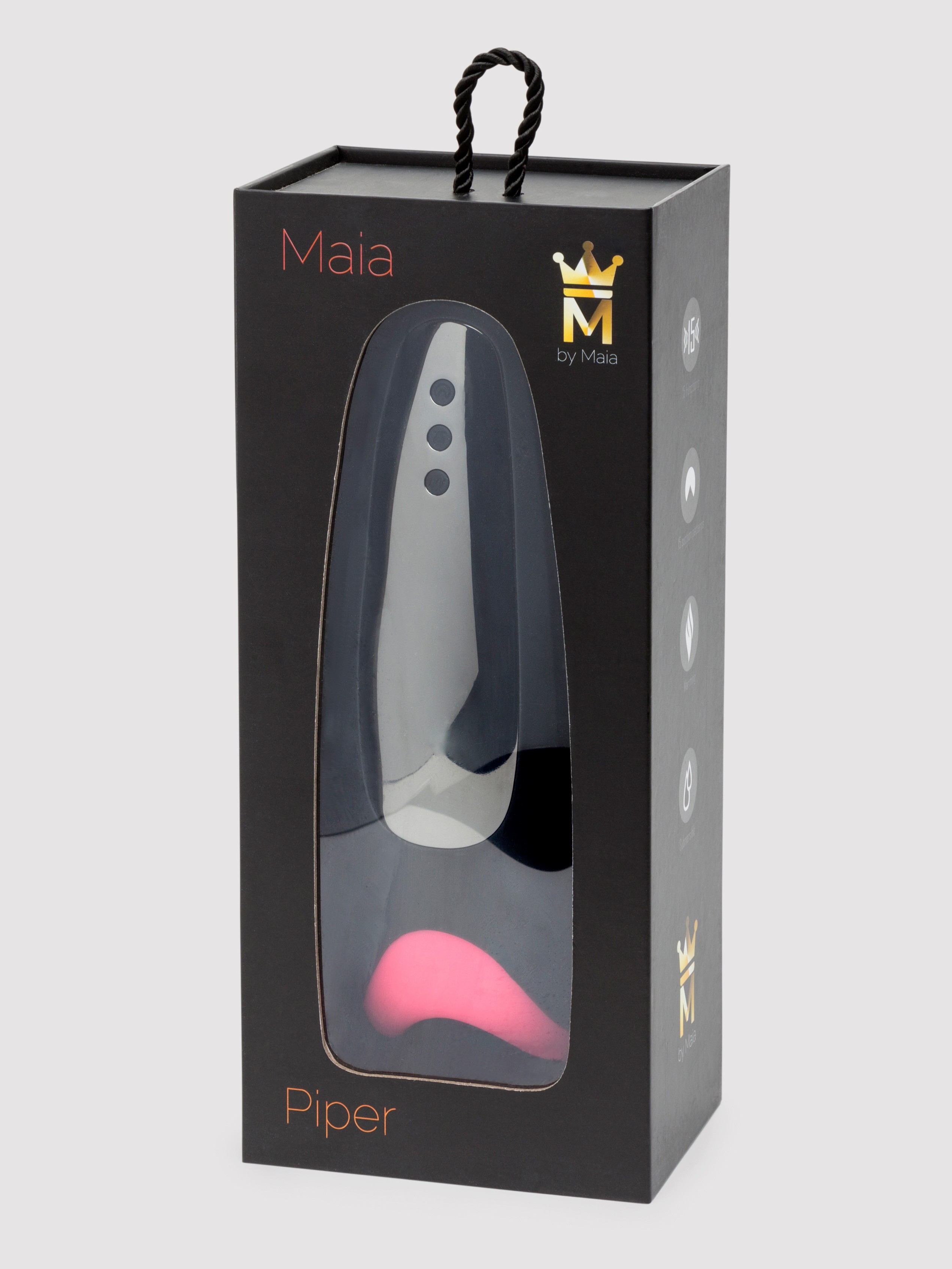 Maia Piper Warming Multifunction Male Masturbator, Black, hi-res