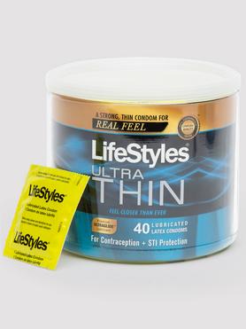 LifeStyles Ultra-Thin Lubricated Condoms (40 Count)