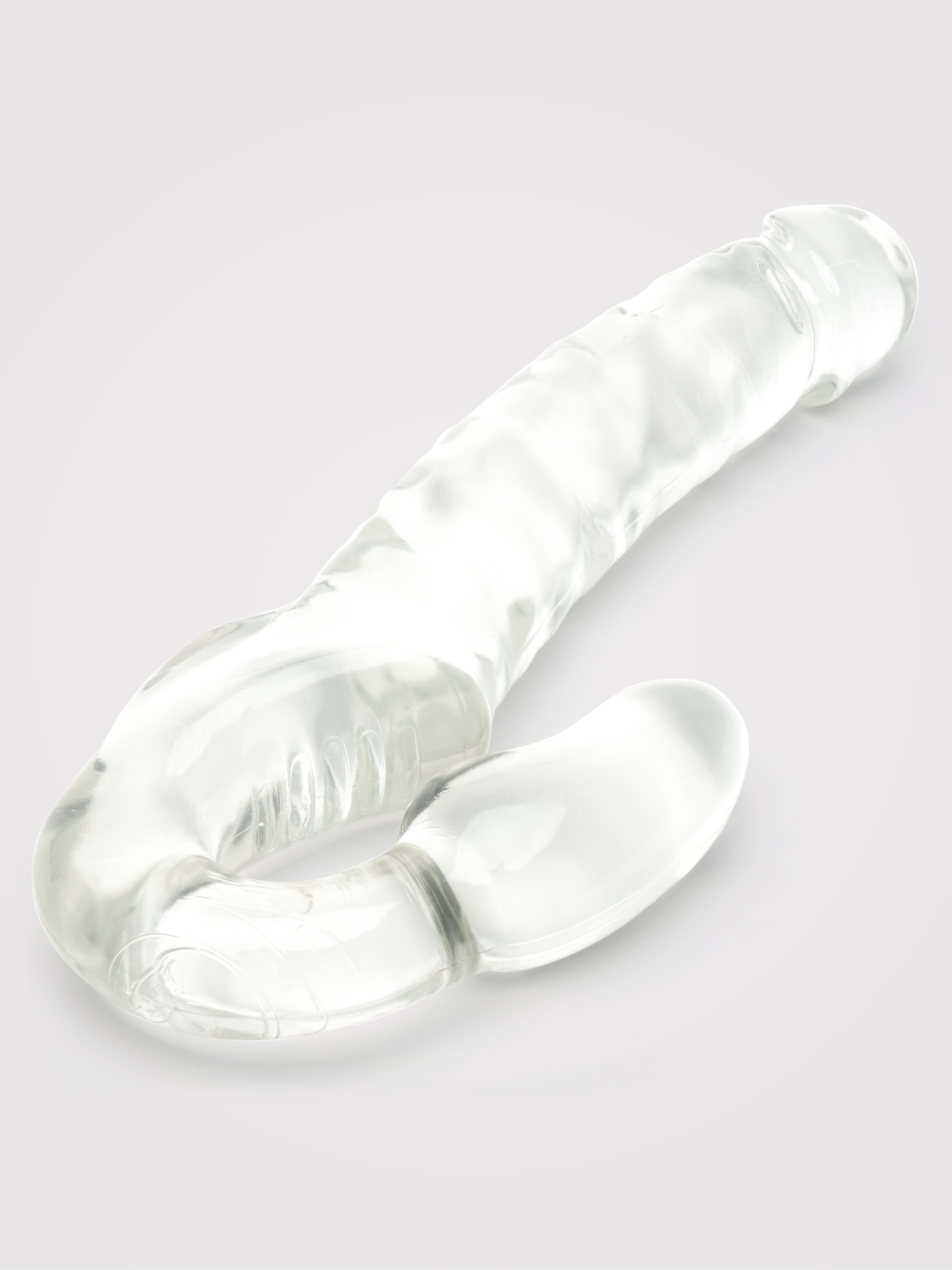 Lovehoney Double Feature Strapless Strap-On Dildo 7 Inch, Clear, hi-res