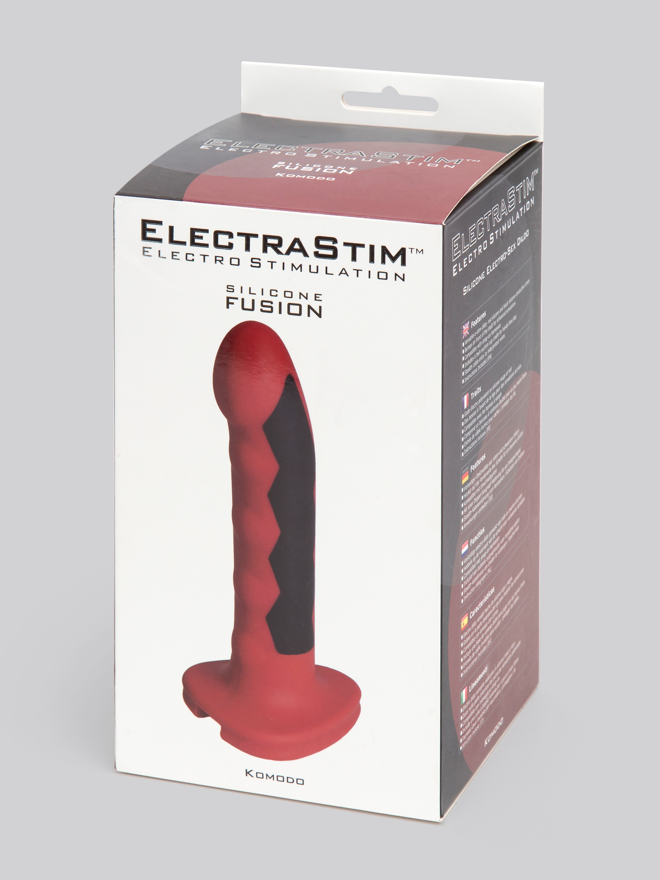 ElectraStim Electrosex Silicone Komodo Dildo, Red, hi-res