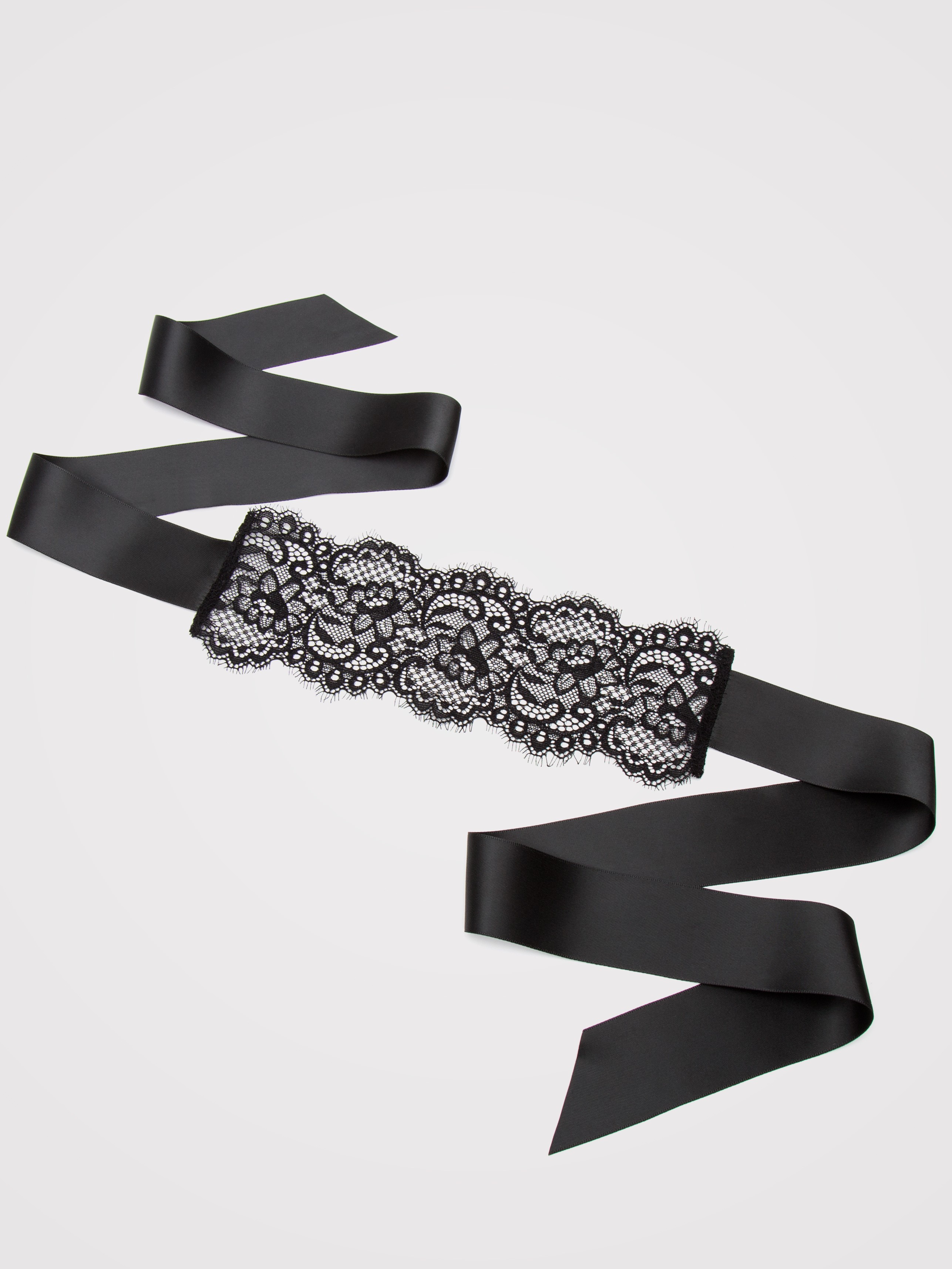 Bondage Boutique Black Lace Eye Mask, Black, hi-res