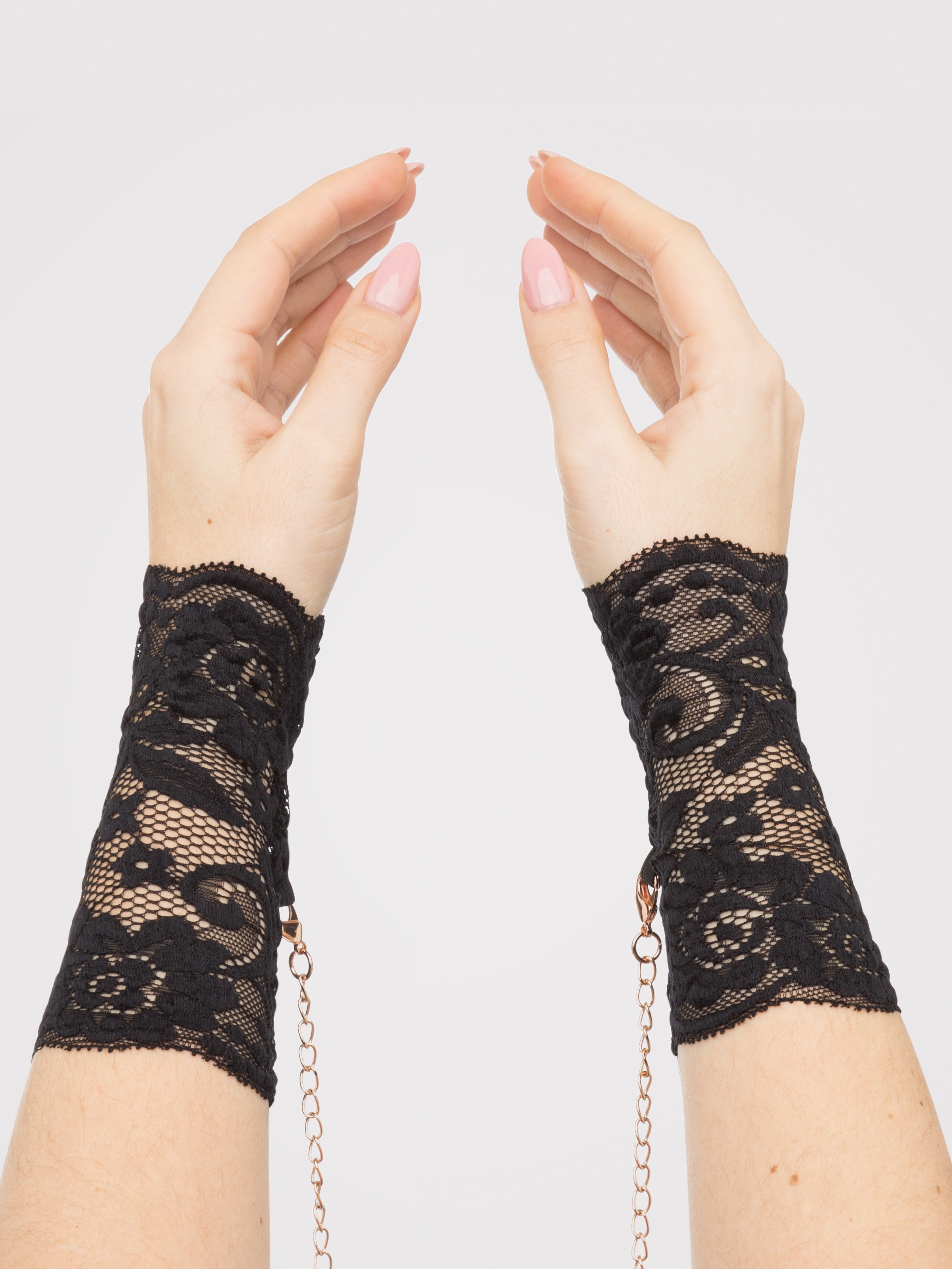 Bondage Boutique Black Lace Collar and Cuffs, Black, hi-res