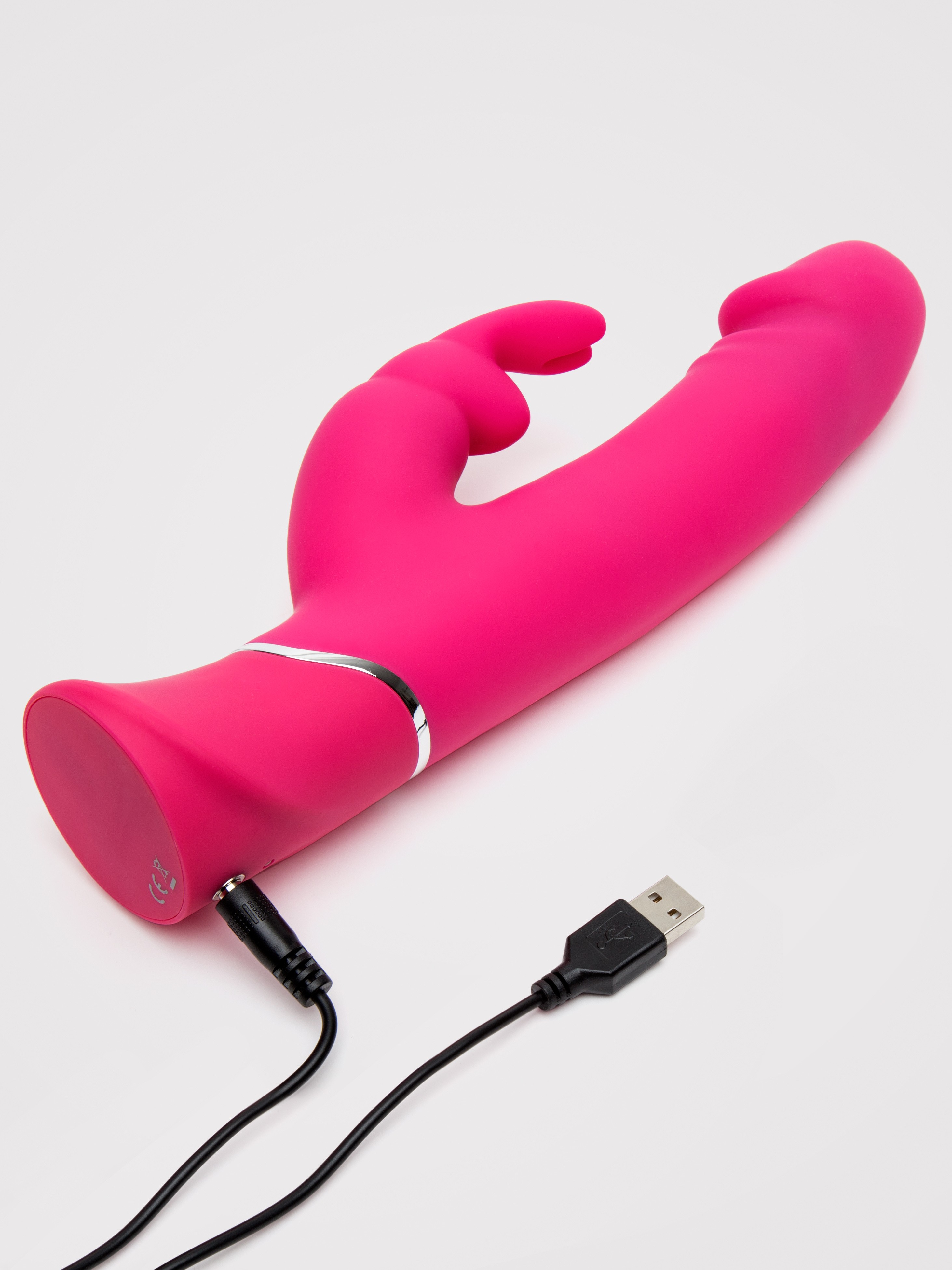Happy Rabbit Realistic Dual-Density Rechargeable Rabbit Vibrator, Pink, hi-res