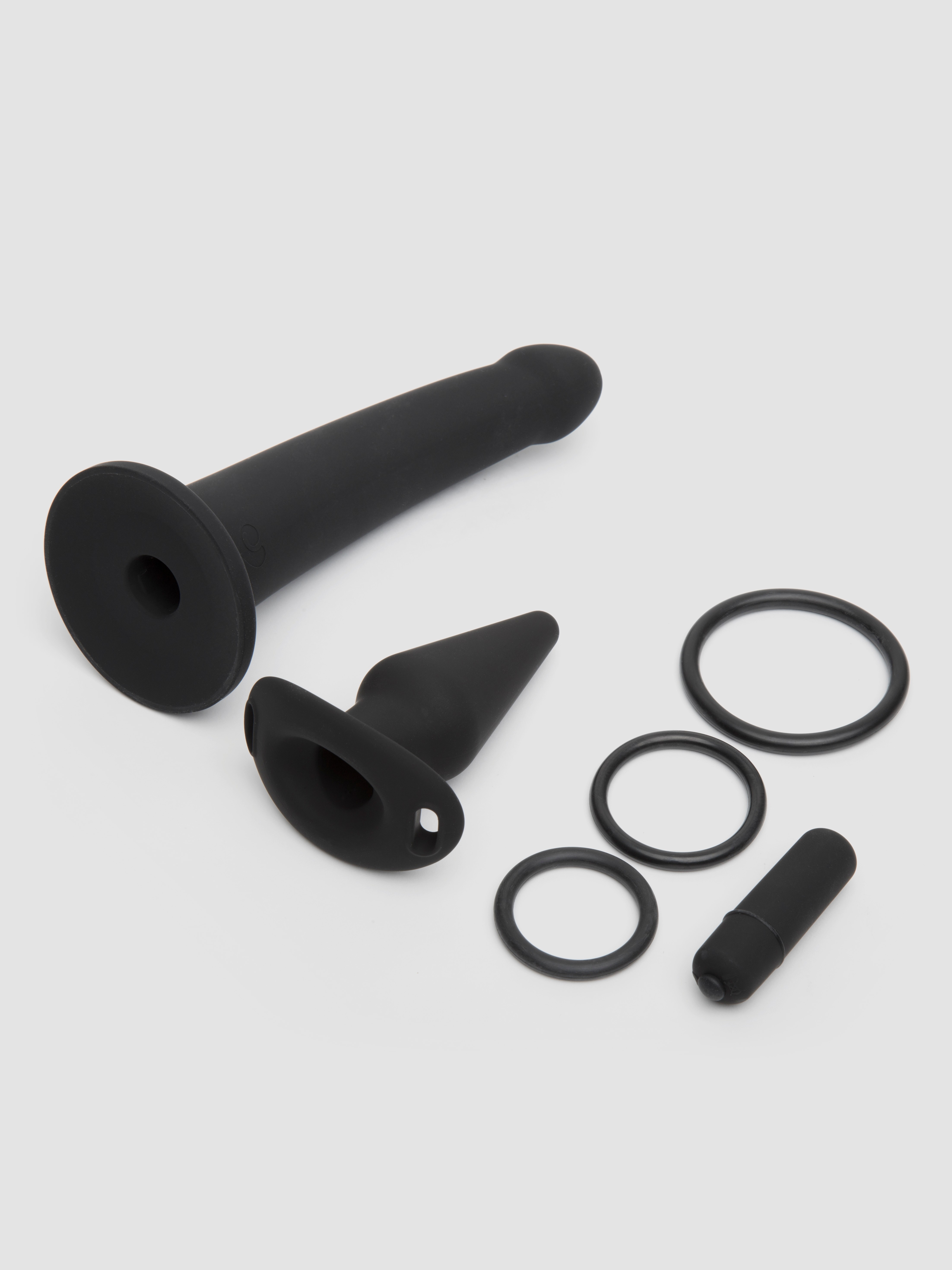 Lovehoney Dual Intentions Vibrating Dual Penetration Strap-On Kit, Black, hi-res