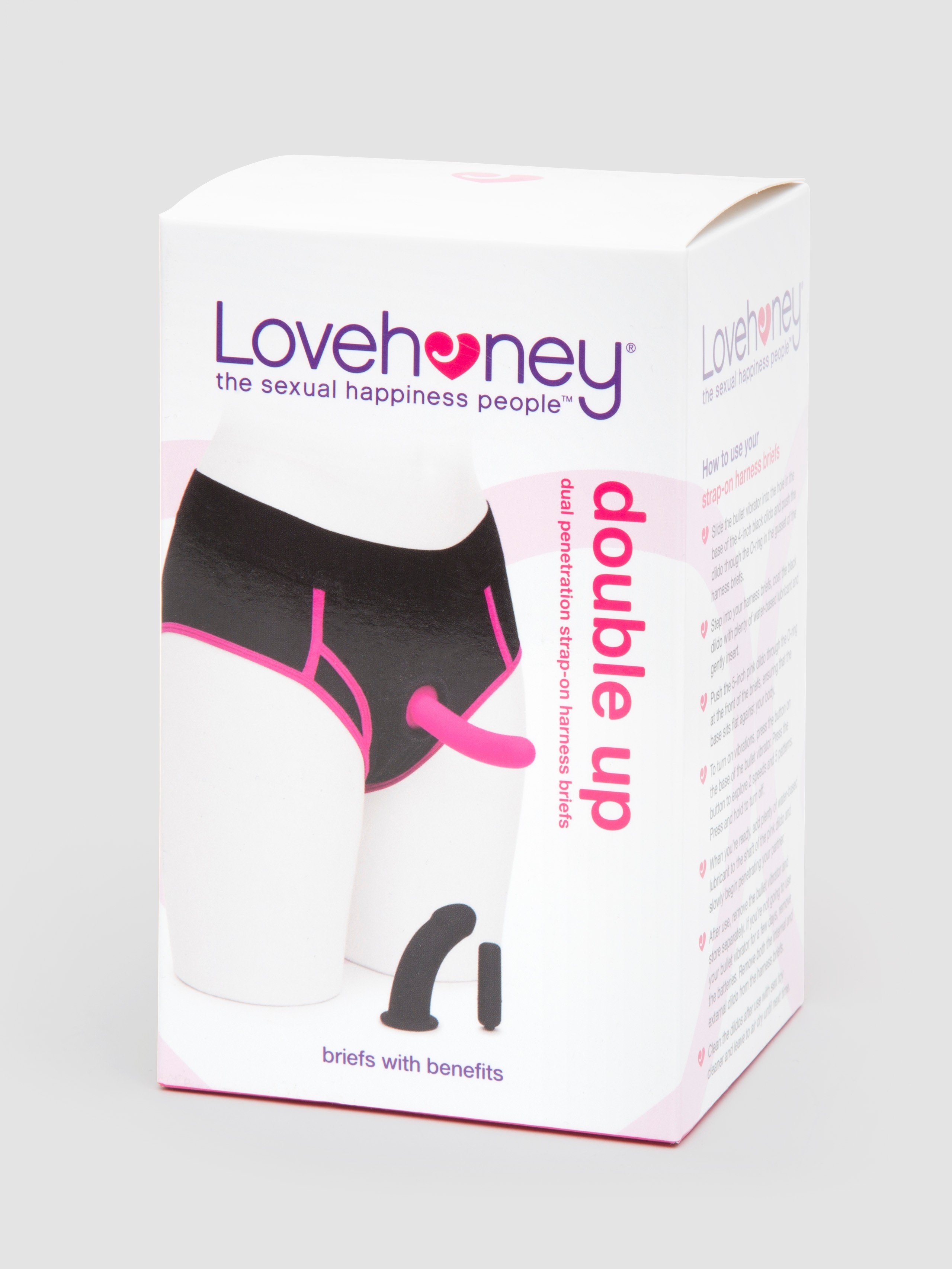 Lovehoney Double Up Vibrating Dual Penetration Strap-On Kit, Black, hi-res